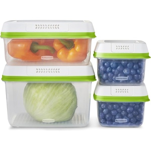 Rubbermaid FreshWorks Produce Saver, Medium and Large Storage Containers, 6 Piece Set(4-Pack Assorted Sizes)
