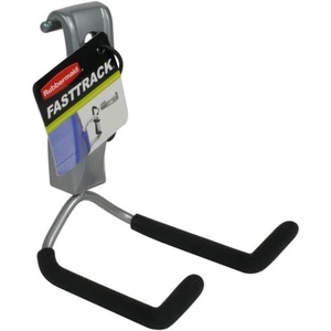 Rubbermaid Garage FastTrack Hose Hook Satin Nickel Wall Mounted Storage System Holds up to 50 pounds for Home/Garage(Cord Hook)