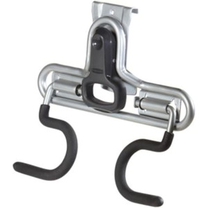 Rubbermaid Garage FastTrack Hose Hook Satin Nickel Wall Mounted Storage System Holds up to 50 pounds for Home/Garage(Double-Handle Hook)
