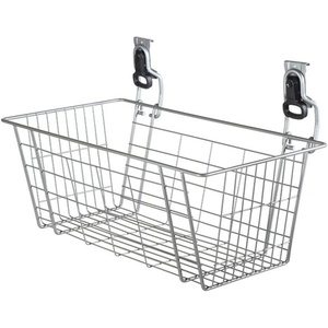 Rubbermaid Garage FastTrack Hose Hook Satin Nickel Wall Mounted Storage System Holds up to 50 pounds for Home/Garage(Wire Mesh Basket)
