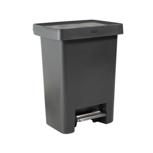 Rubbermaid High-Capacity Step-On Trash Can, 19 Gallon, Single or Dual Stream Trash or Recycling, Charcoal, Stainless-Steel Pedal, for Home/Kitchen/Garage/Apartment(Resin Rim)