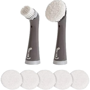 Rubbermaid Reveal Power Scrubber Attachable Soft Bristle & Velcro Head with 6 Microfiber Pads for Cordless Electric Battery Powered Scrub Brush Ideal for Shoes/Sneakers/Car Trim/Tires/Furniture(8 Pieces)