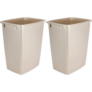 Rubbermaid Small Trash 9-Gallons Beige Plastic Garbage Can/Wastebasket for Kitchen/Bathroom fits Under-Sink/Desk/Countertop/Cabinet 21-quart Bisque(비스크)