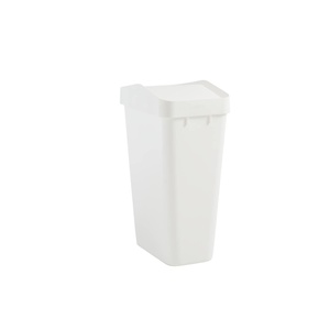 Rubbermaid Swing Top Recycling Container, Easy Access Disposal and Slim Modern Recycle Bin with Lid, 12.2 Gallon Capacity, Black, for Home/Kitchen/Hotel/Lobby/Office/Garage(White)