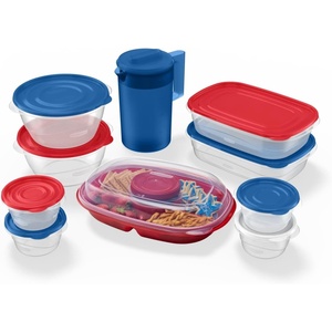 Rubbermaid TakeAlongs Special-Edition Americana 13-Piece Set of Food Storage Containers with Lids, Including Two Pitchers and Ice Tray, QuikClik Seal, BPA-Free(22-Piece)