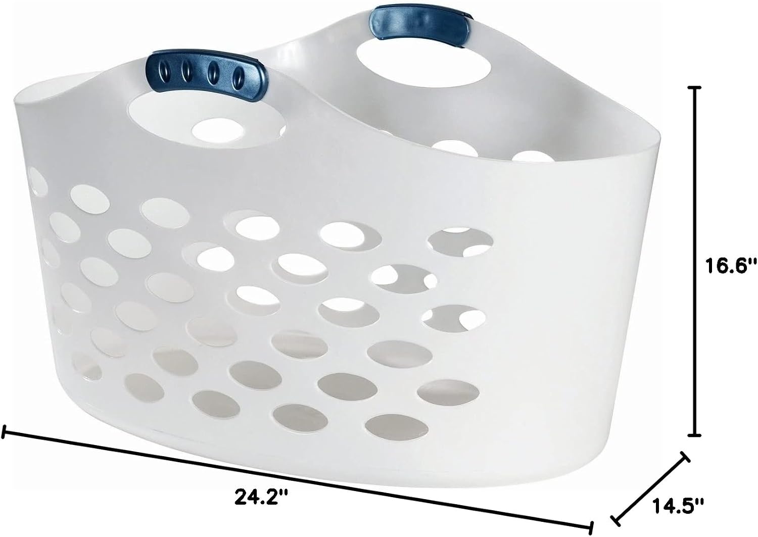 image:imageRubbermaid 15 Bushel Capacity Durable Versatile Flex N Carry Portable Flexible Laundry Basket With Convenient Carrying Handles White Organization and Storage for LaundryGarageHomeWide Basket