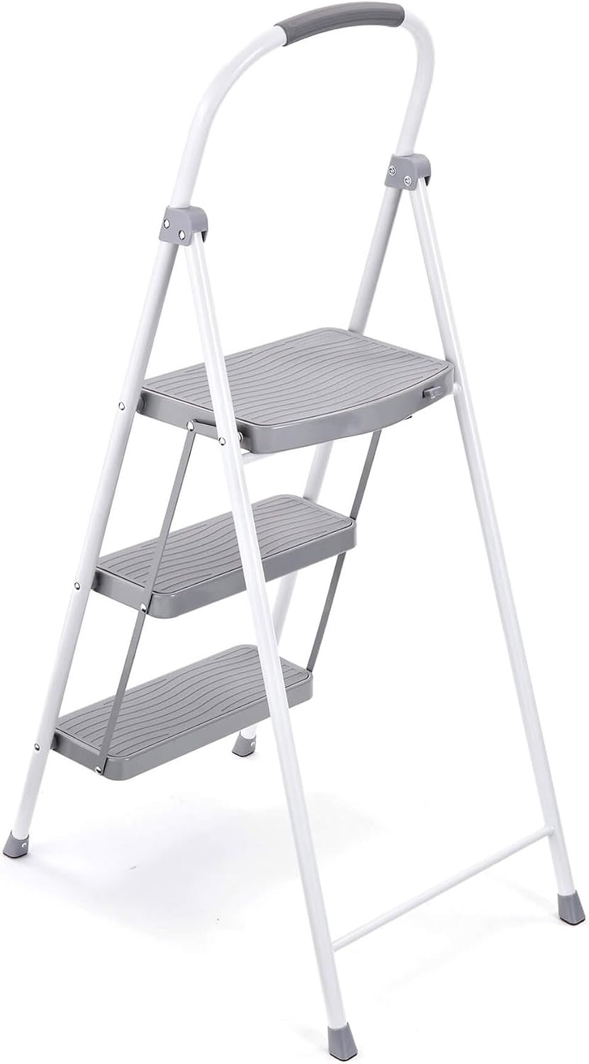 image:imageRubbermaid 1Step Steel Ladder Folding Step Stool with Hand Grip and Traction Molded Steps White Tested to ANSI US Safety Standards No Assembly Required3Step