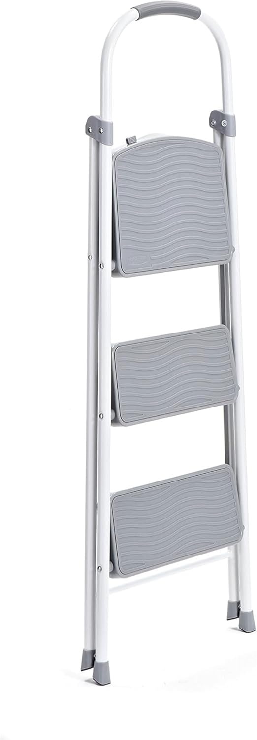 image:imageRubbermaid 1Step Steel Ladder Folding Step Stool with Hand Grip and Traction Molded Steps White Tested to ANSI US Safety Standards No Assembly Required3Step
