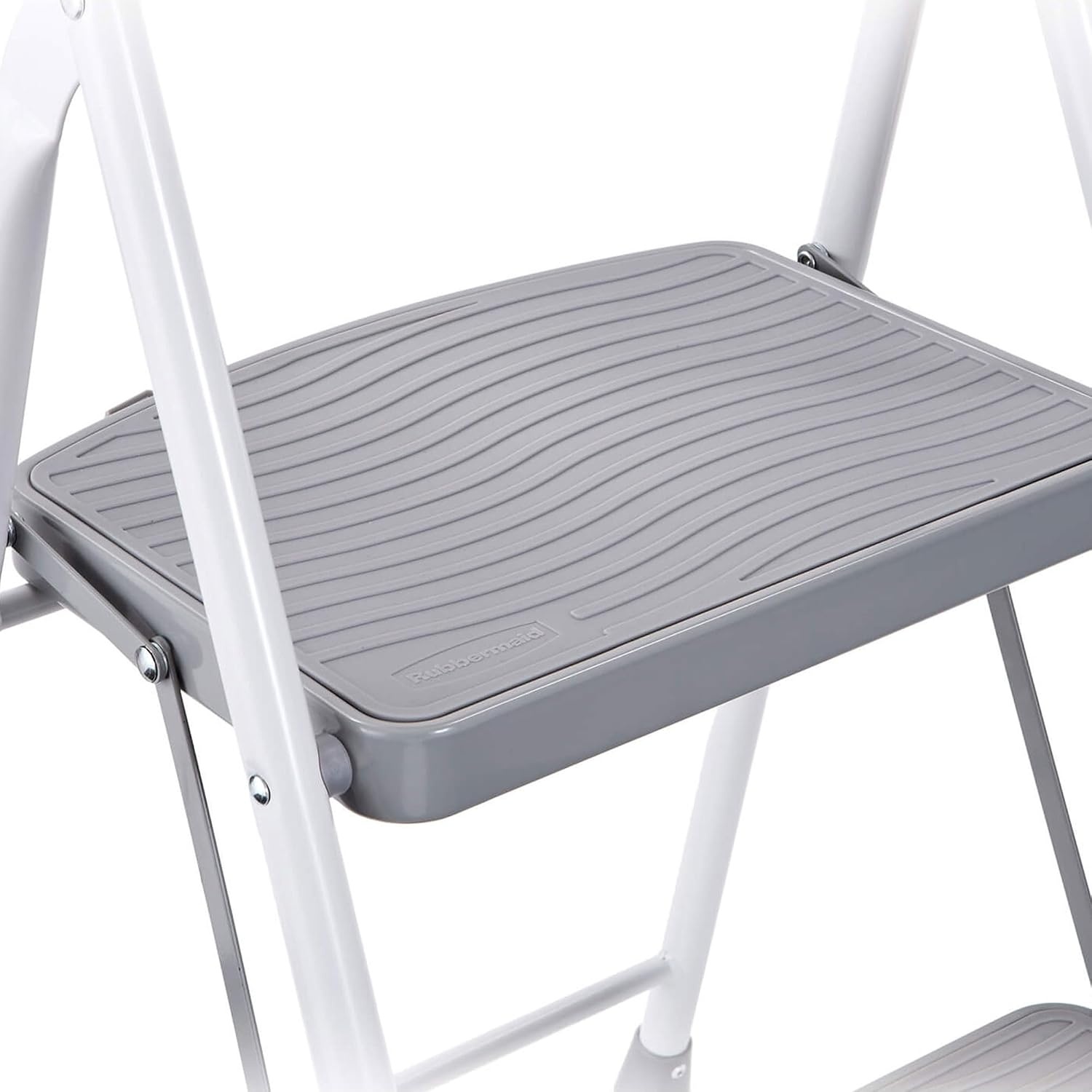 image:imageRubbermaid 1Step Steel Ladder Folding Step Stool with Hand Grip and Traction Molded Steps White Tested to ANSI US Safety Standards No Assembly Required3Step