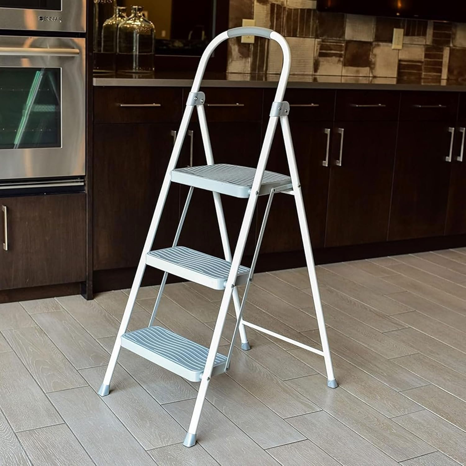image:imageRubbermaid 1Step Steel Ladder Folding Step Stool with Hand Grip and Traction Molded Steps White Tested to ANSI US Safety Standards No Assembly Required3Step