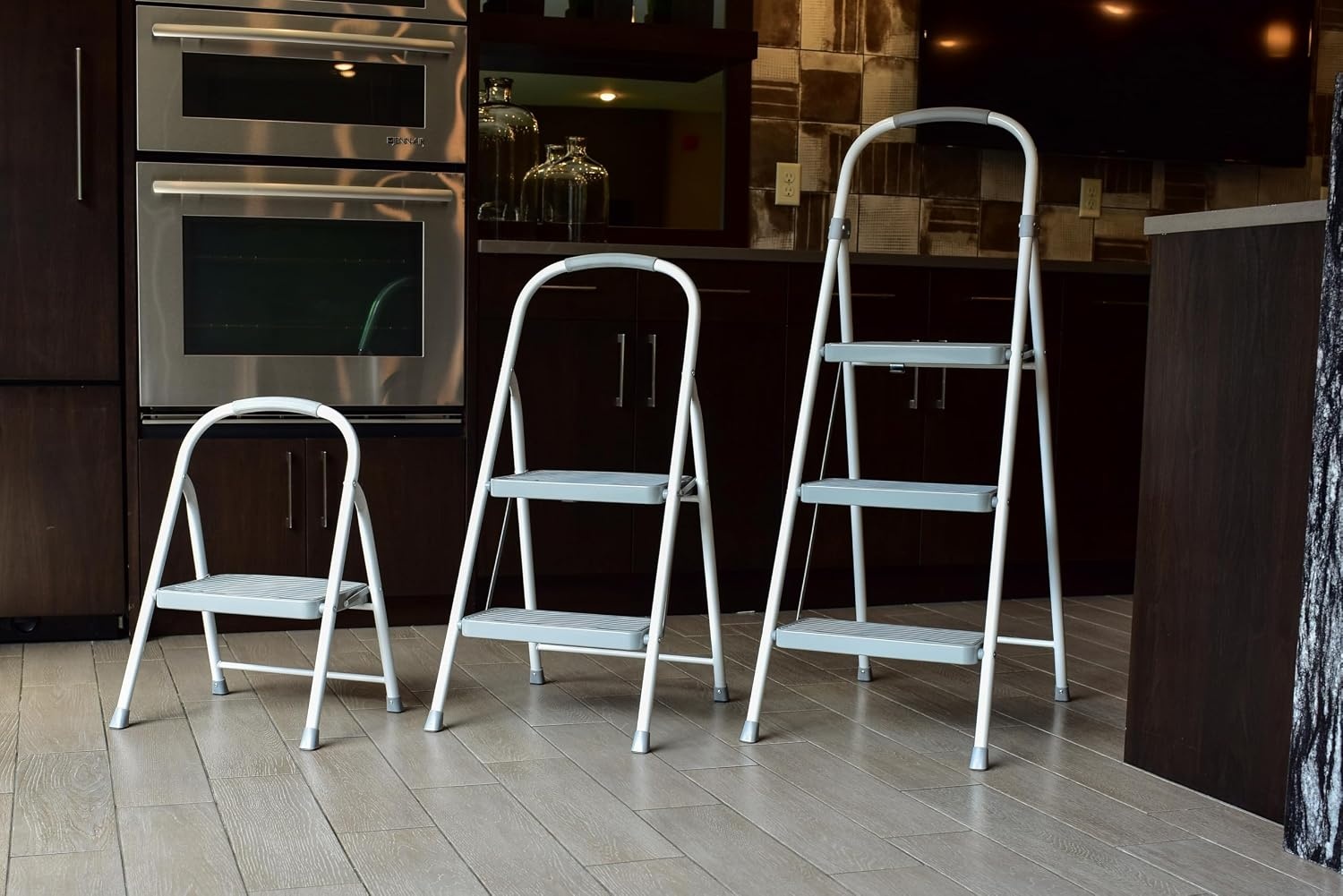 image:imageRubbermaid 1Step Steel Ladder Folding Step Stool with Hand Grip and Traction Molded Steps White Tested to ANSI US Safety Standards No Assembly Required1Step