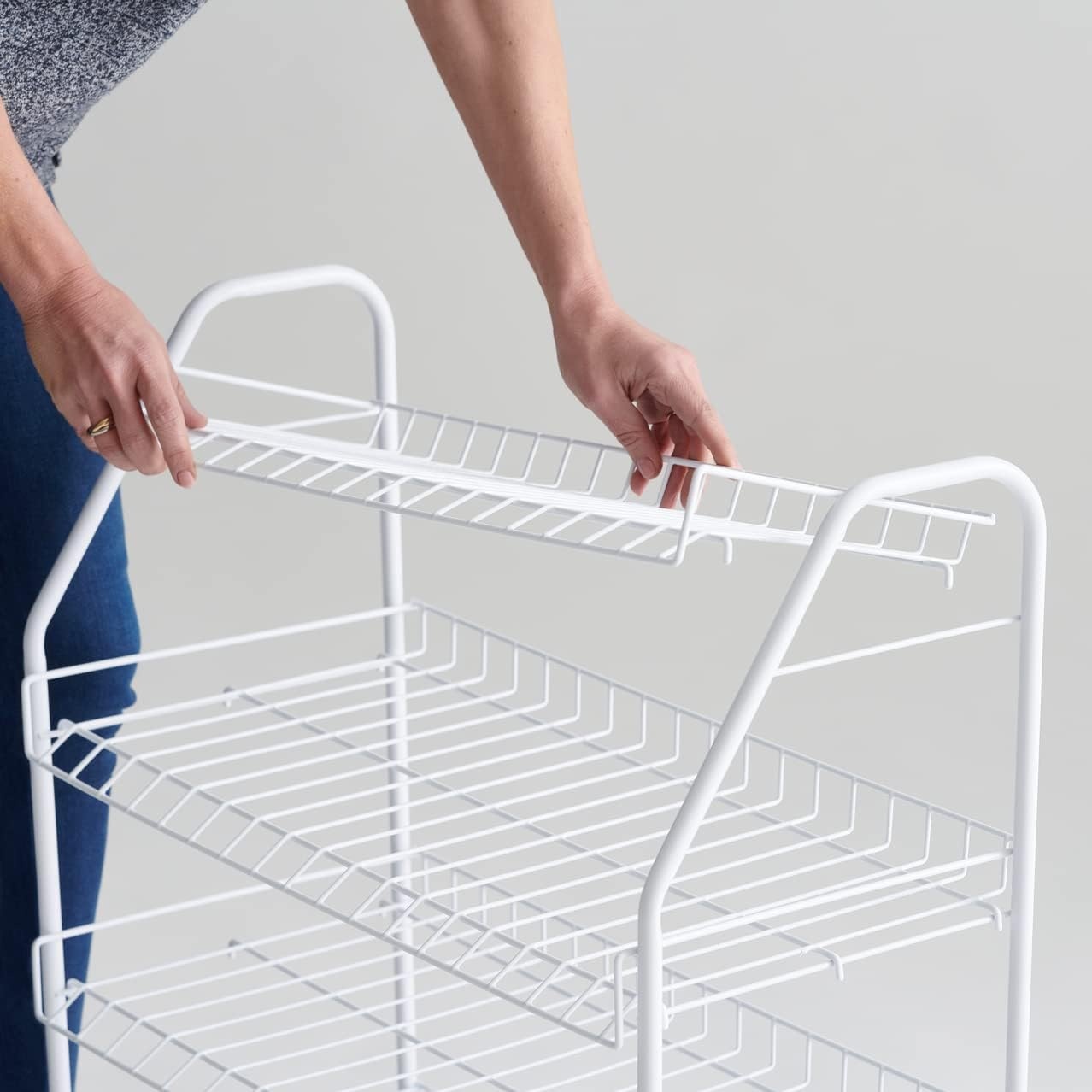 image:imageRubbermaid 3 Piece Storage Wire Stackable Cube Set Easy Assemble White for ClosetBookshelfToys MultiUse Home OrganizerShoe Shelf