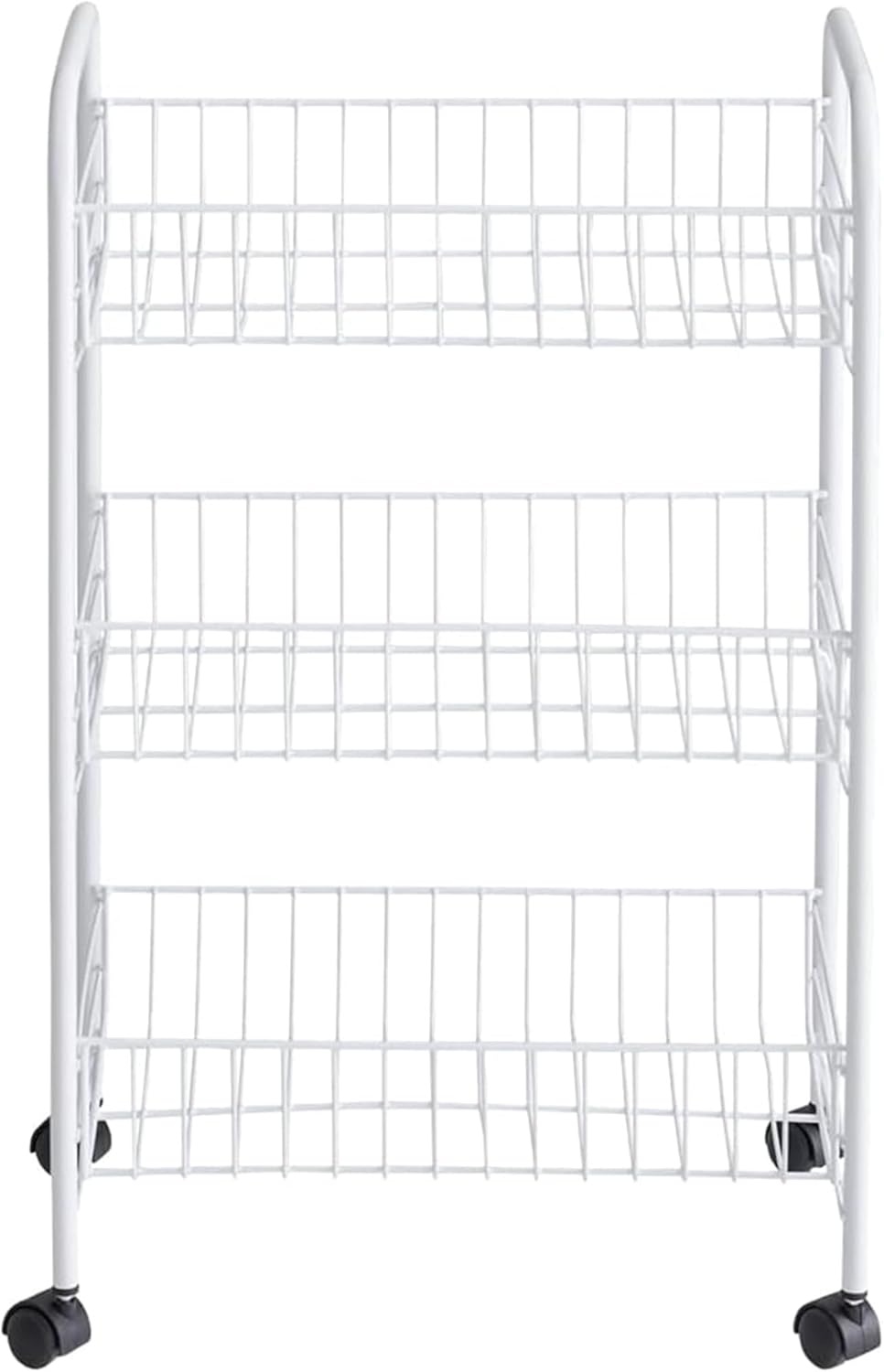 image:imageRubbermaid 3 Piece Storage Wire Stackable Cube Set Easy Assemble White for ClosetBookshelfToys MultiUse Home OrganizerStorage Cart