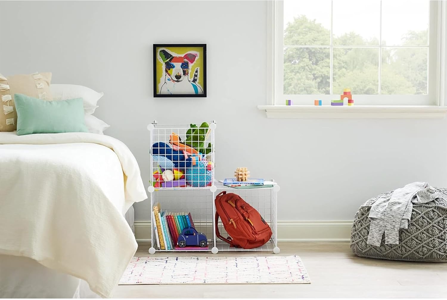 image:imageRubbermaid 3 Piece Storage Wire Stackable Cube Set Easy Assemble White for ClosetBookshelfToys MultiUse Home OrganizerStorage Cubes
