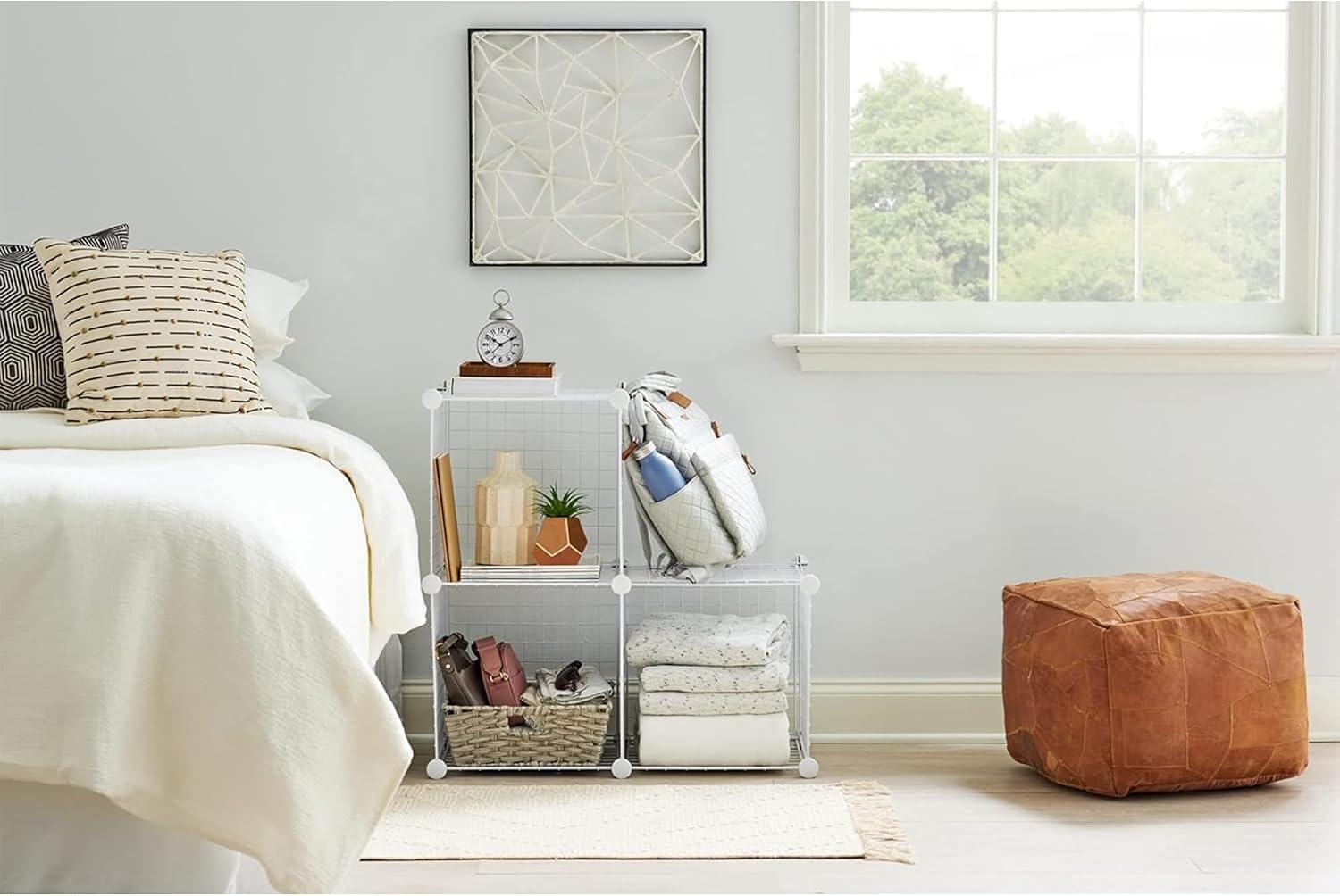 image:imageRubbermaid 3 Piece Storage Wire Stackable Cube Set Easy Assemble White for ClosetBookshelfToys MultiUse Home OrganizerStorage Cubes