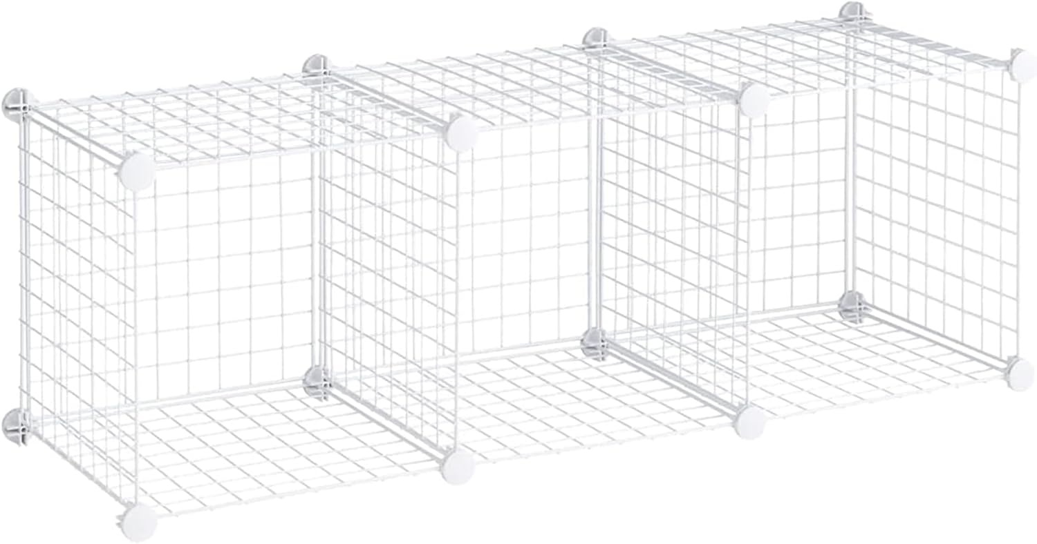 image:imageRubbermaid 3 Piece Storage Wire Stackable Cube Set Easy Assemble White for ClosetBookshelfToys MultiUse Home OrganizerStorage Cubes