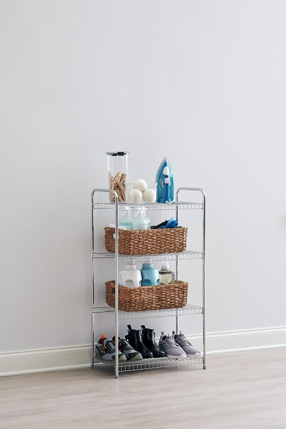image:imageRubbermaid 3 Piece Storage Wire Stackable Cube Set Easy Assemble White for ClosetBookshelfToys MultiUse Home OrganizerStorage Shelf