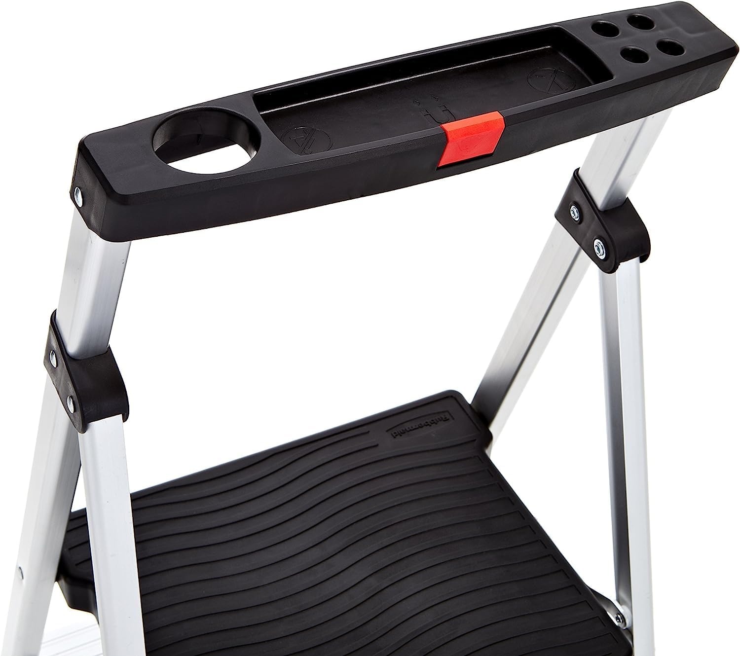 image:imageRubbermaid 3Step Ladder Aluminum Lightweight Folding Step Stool with Project Top Silver Tested to US Safety Standards No Assembly Required2Step
