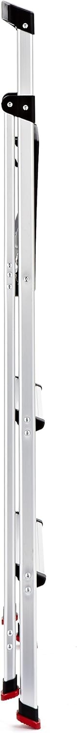 image:imageRubbermaid 3Step Ladder Aluminum Lightweight Folding Step Stool with Project Top Silver Tested to US Safety Standards No Assembly Required3Step