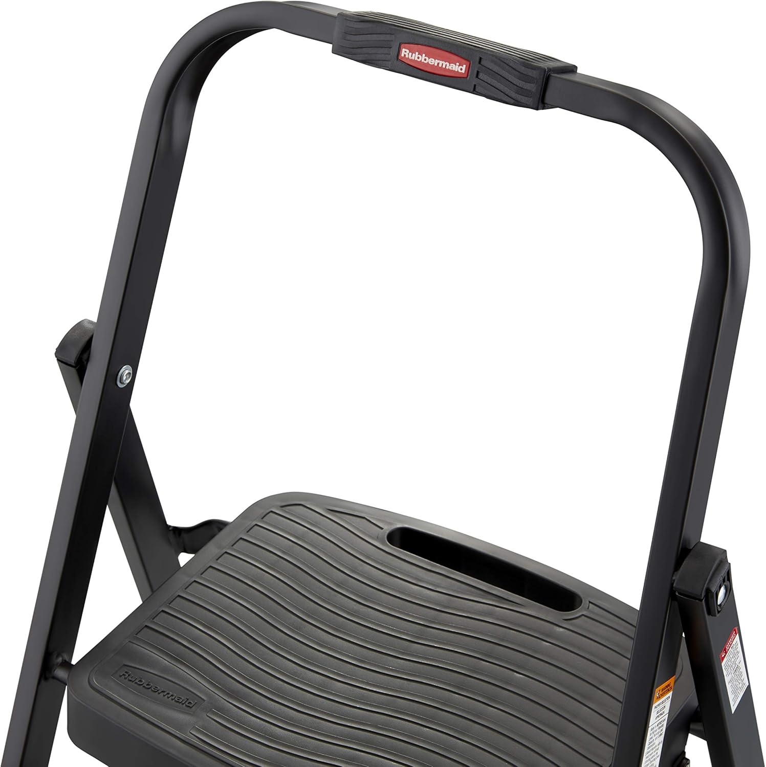 image:imageRubbermaid 3Step Steel Ladder Folding Step Stool with Hand Grip and NonSlip Feet Black Tested to ANSI US Safety Standards No Assembly RequiredBlack Finish