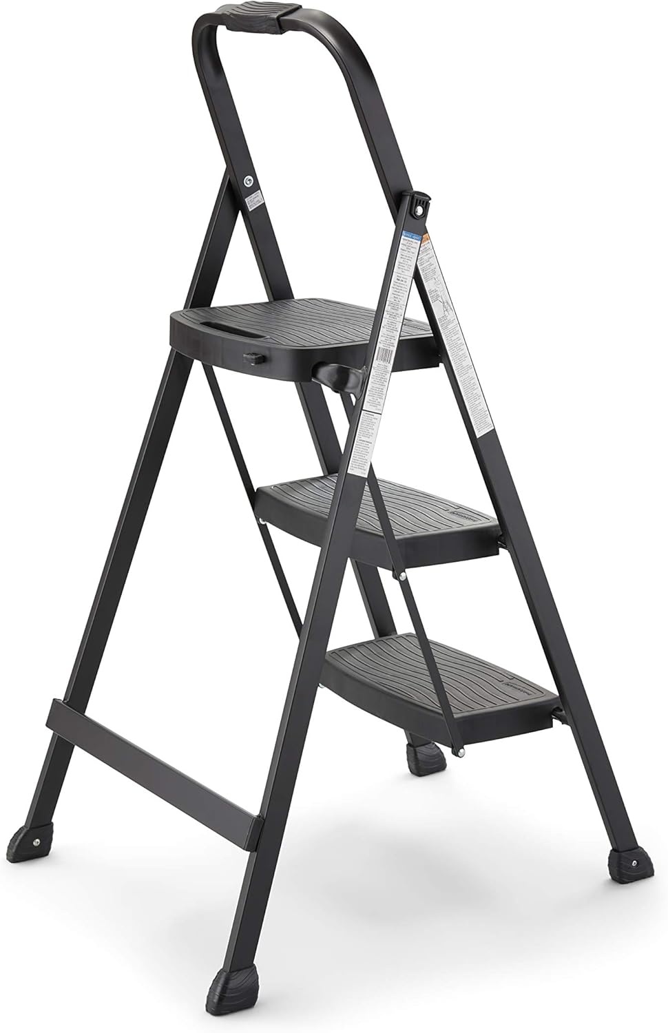 image:imageRubbermaid 3Step Steel Ladder Folding Step Stool with Hand Grip and NonSlip Feet Black Tested to ANSI US Safety Standards No Assembly RequiredBlack Finish