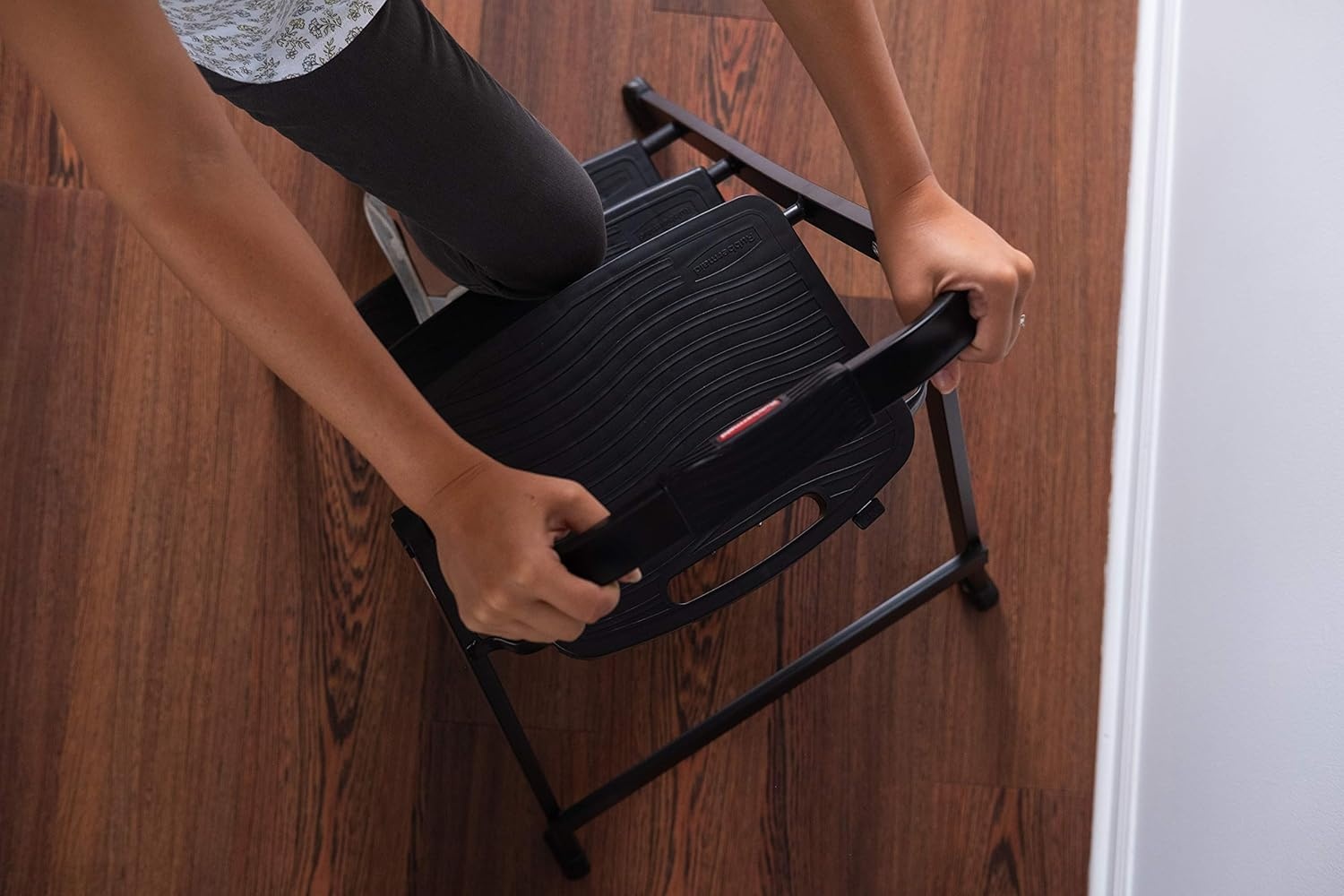 image:imageRubbermaid 3Step Steel Ladder Folding Step Stool with Hand Grip and NonSlip Feet Black Tested to ANSI US Safety Standards No Assembly RequiredBlack Finish