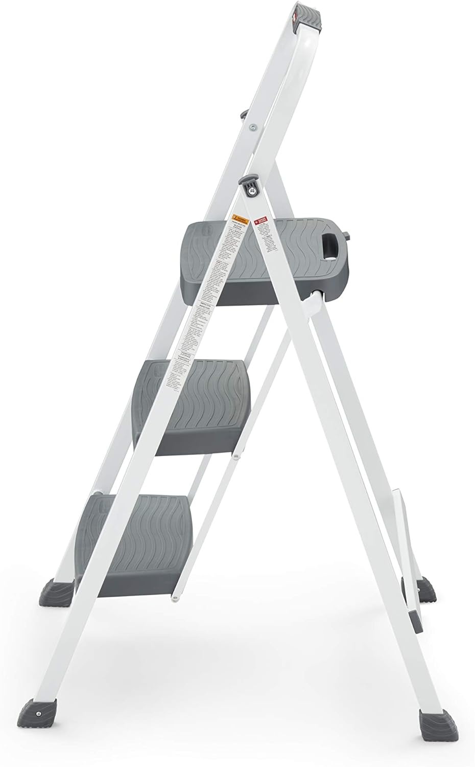image:imageRubbermaid 3Step Steel Ladder Folding Step Stool with Hand Grip and NonSlip Feet Black Tested to ANSI US Safety Standards No Assembly RequiredWhite Finish