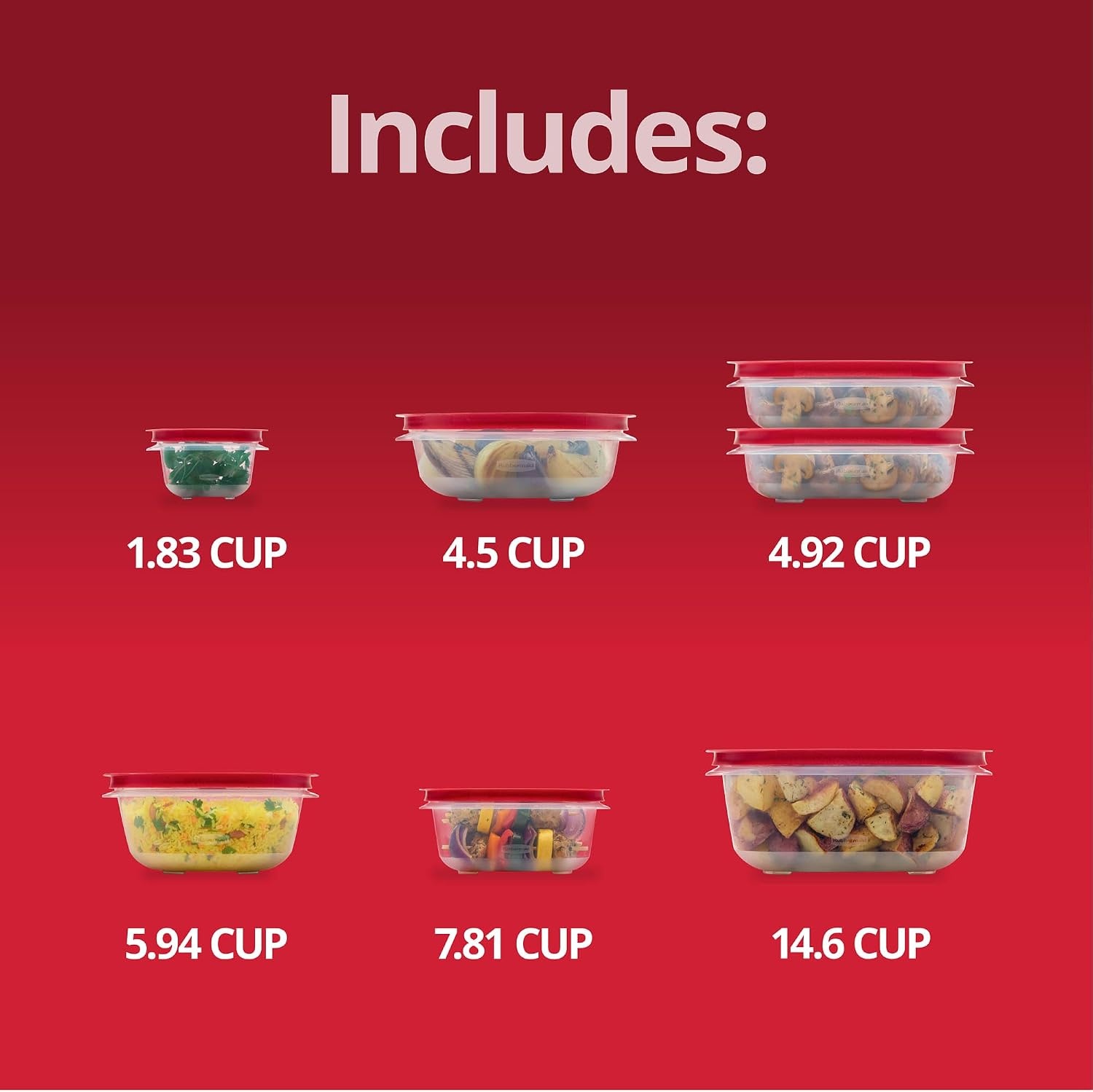 image:imageRubbermaid 42Piece Food Storage Containers with Lids14Piece