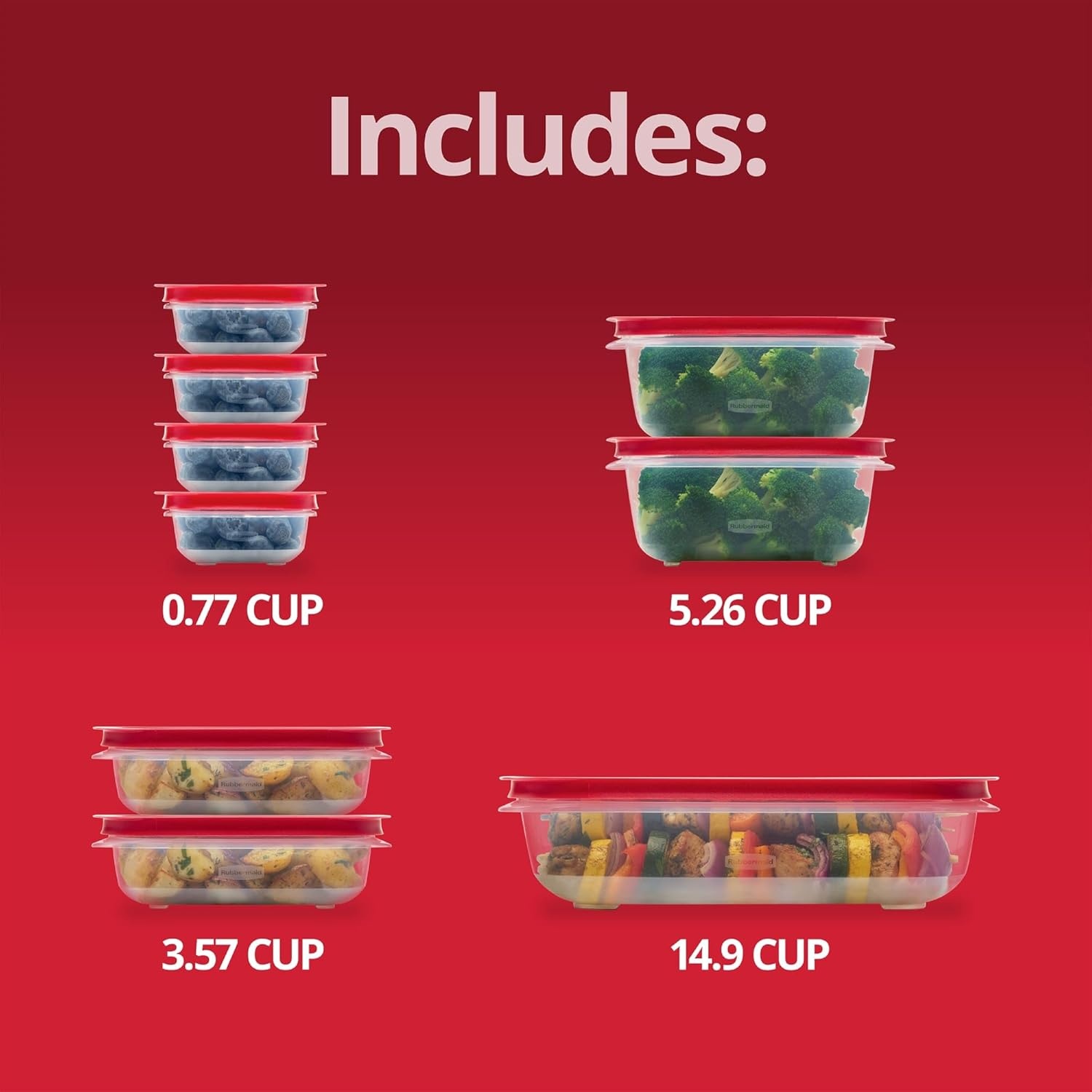 image:imageRubbermaid 42Piece Food Storage Containers with Lids18Piece