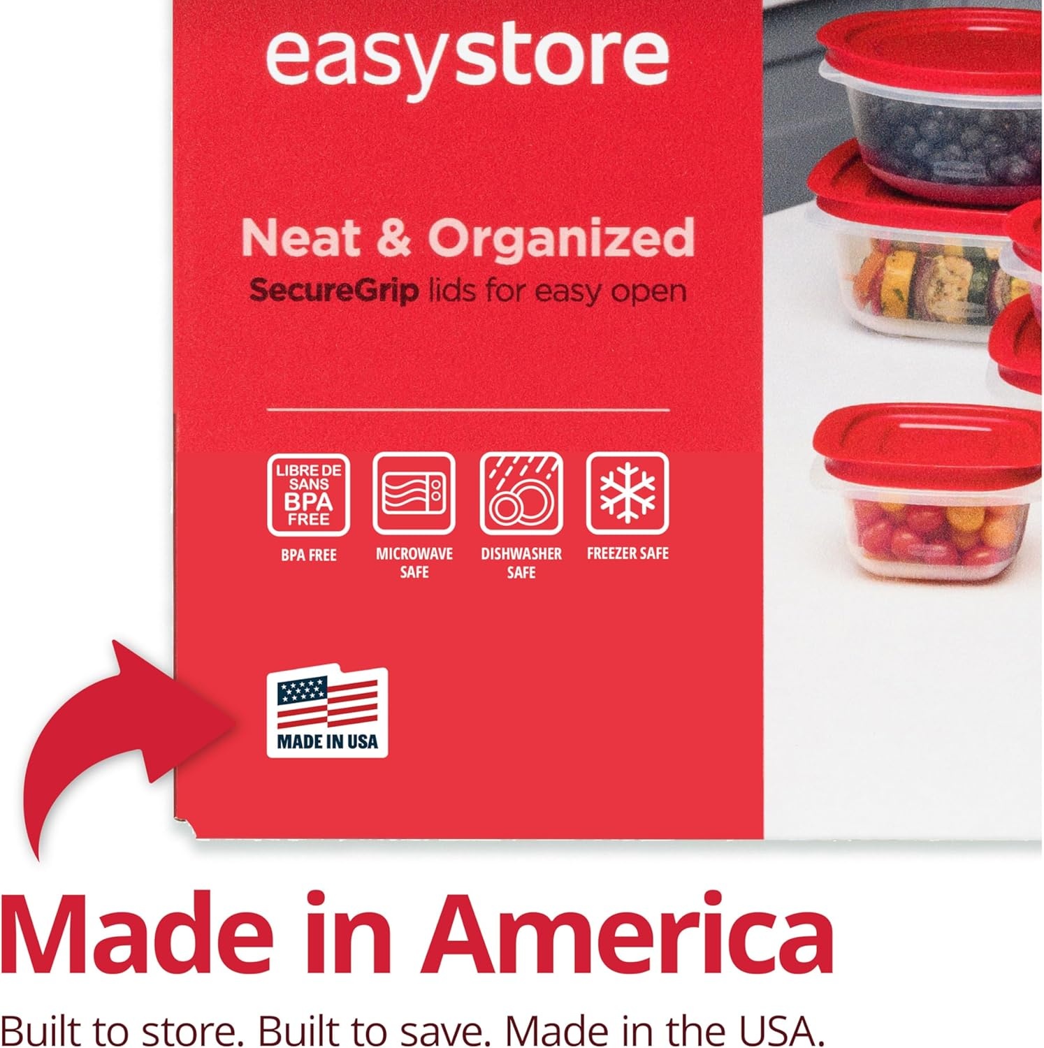 image:imageRubbermaid 42Piece Food Storage Containers with Lids34Piece