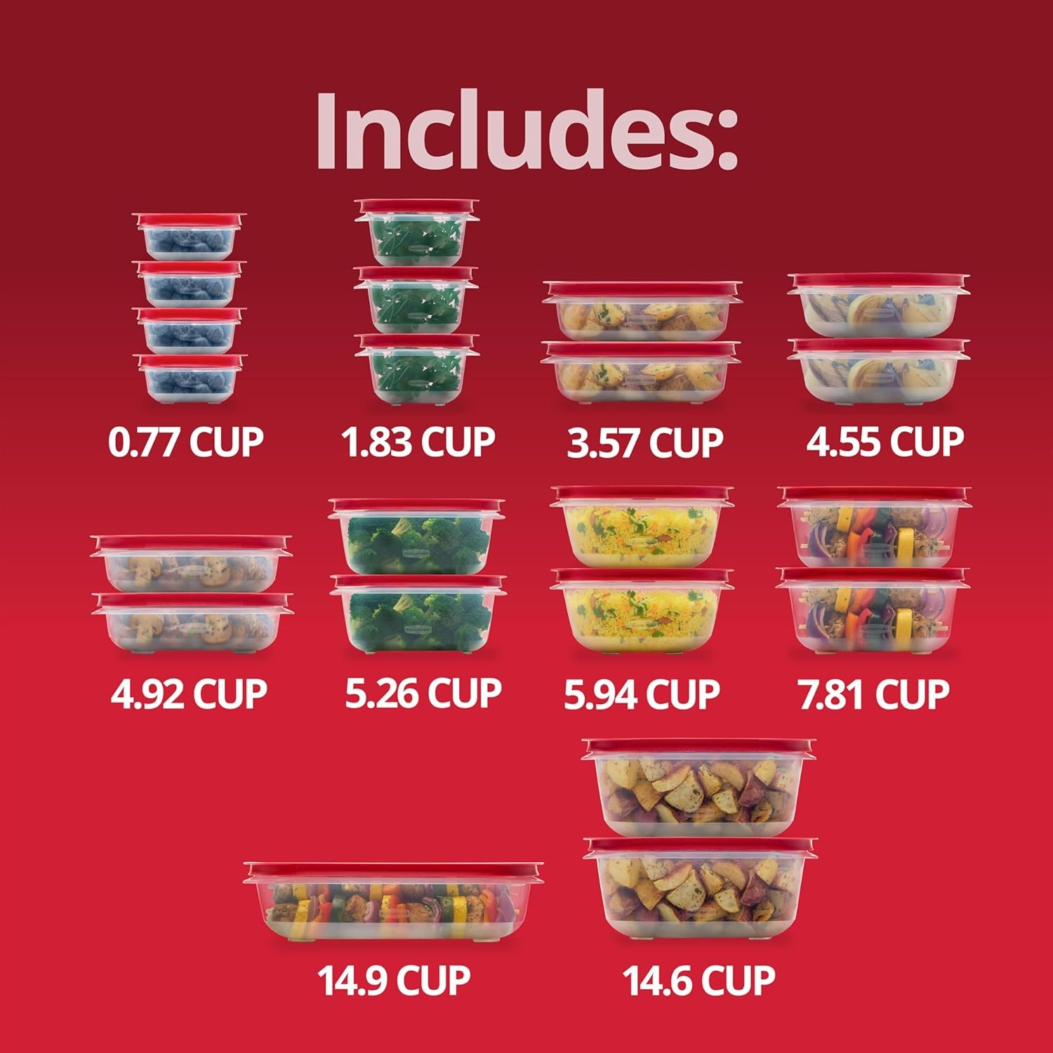 image:imageRubbermaid 42Piece Food Storage Containers with Lids44Piece