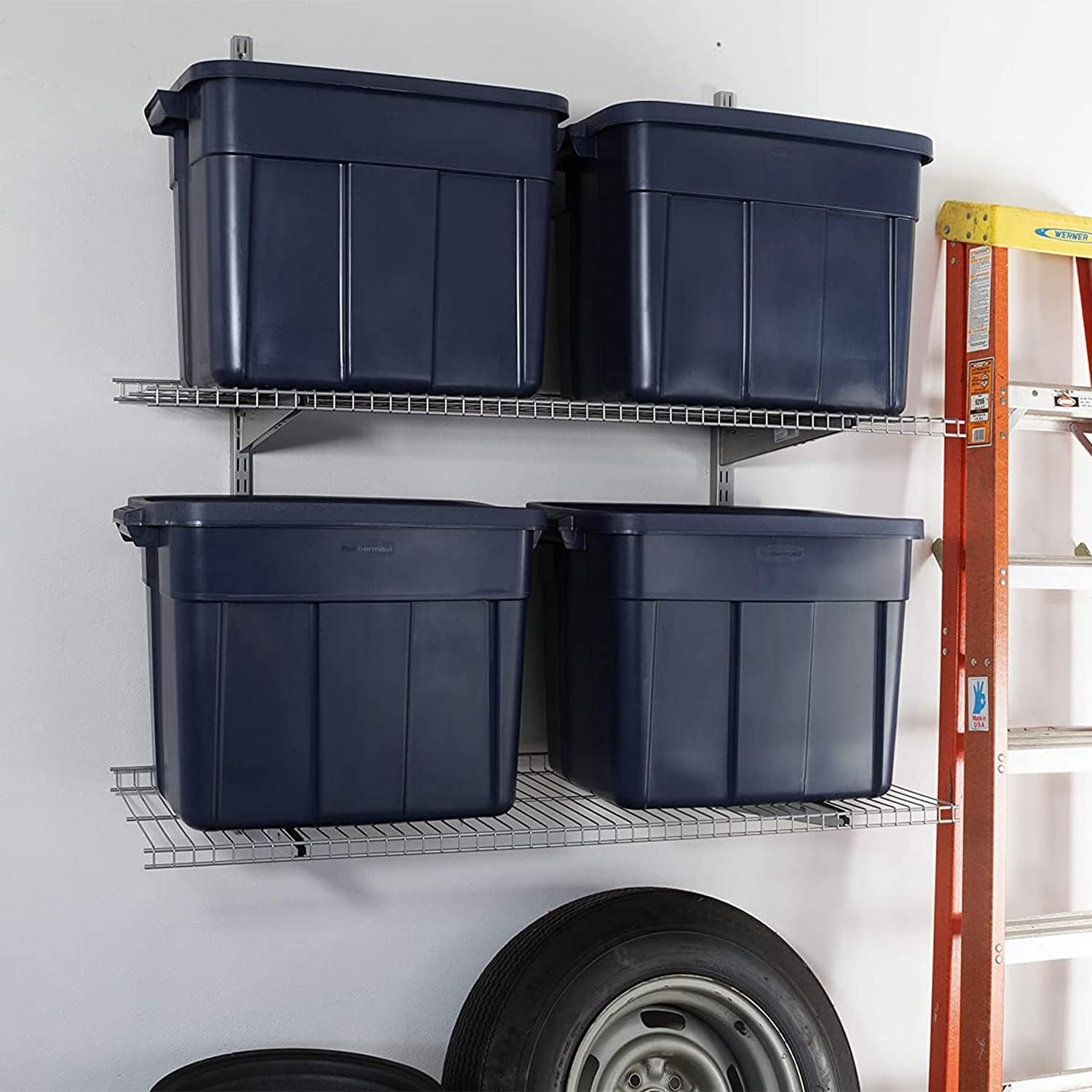 image:imageRubbermaid 6Pack Heavy Duty Durable 3 GAL Totes for Storage with Snap Lids and Handles Plastic Storage Bins Stackable Black Gray for Home and Garage 3 GAL 6 Pack Solid Black and Grey18 Gal 6 Pack