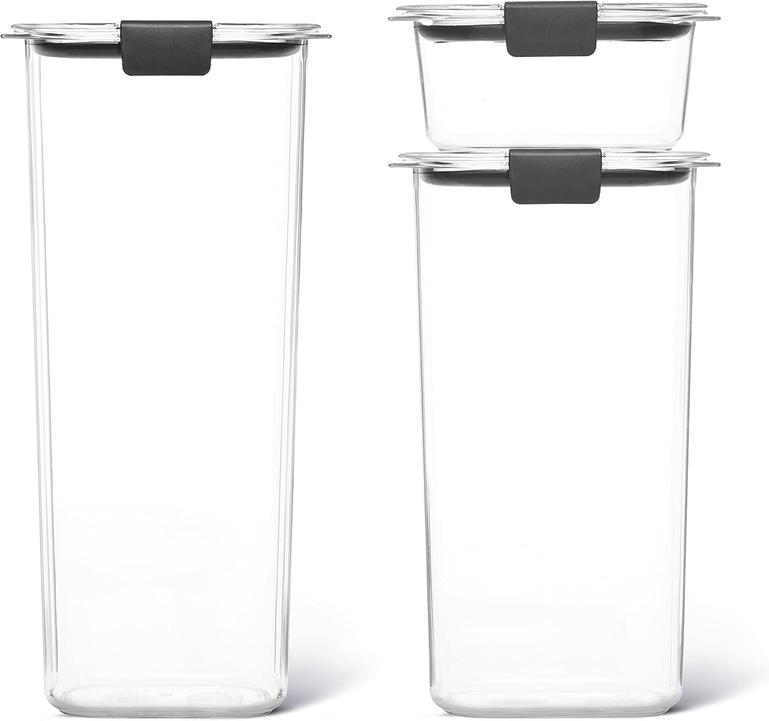 image:imageRubbermaid Brilliance BPA Free Food Storage Containers with Lids Airtight Stain Resistant Dishwasher Safe Set of 3 81 66 amp 13 Cup Containers
