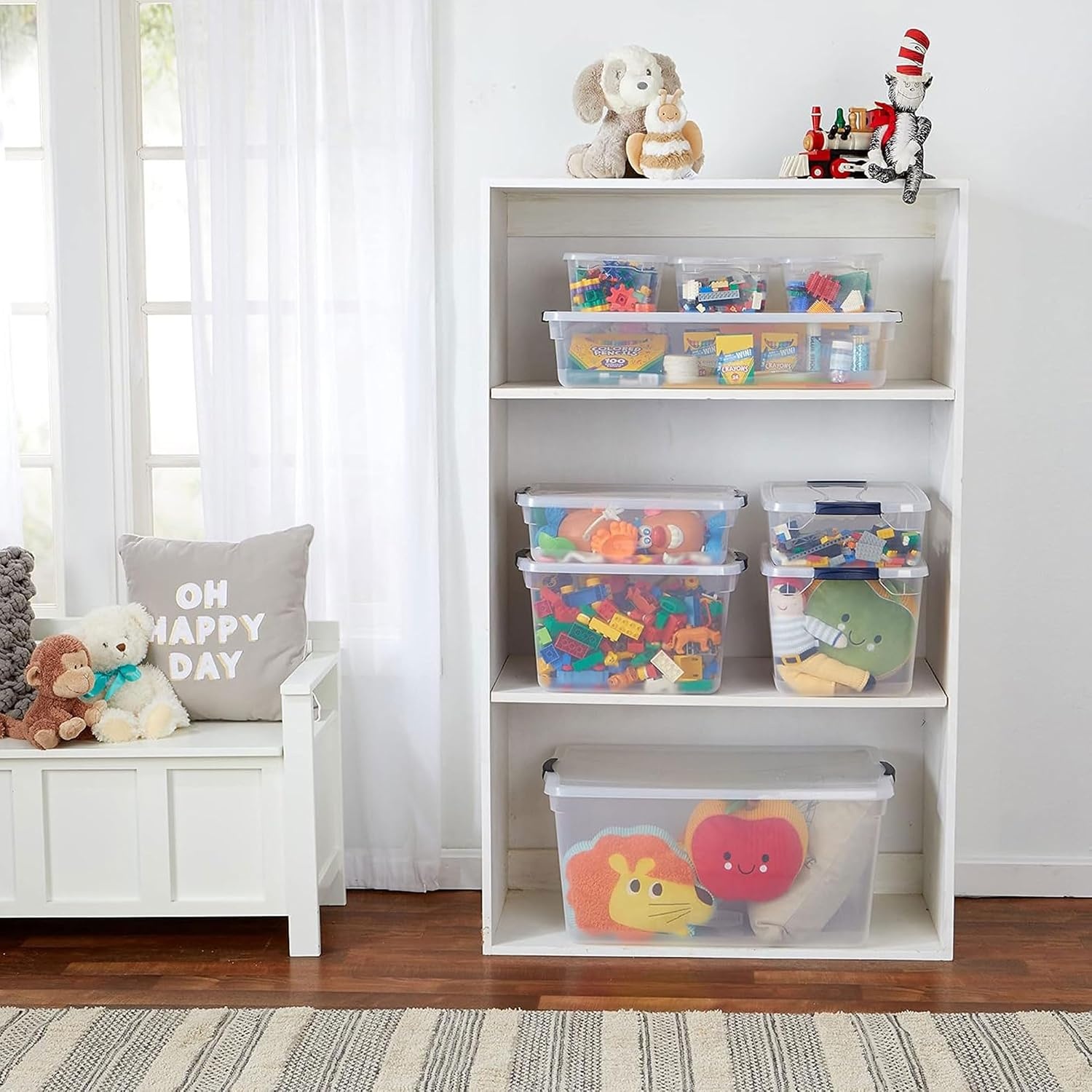 image:imageRubbermaid Cleverstore 6 Qt Clear Storage Bins with Lids 12Pack Stackable BPAFree Made in USAVariety 16 Pack