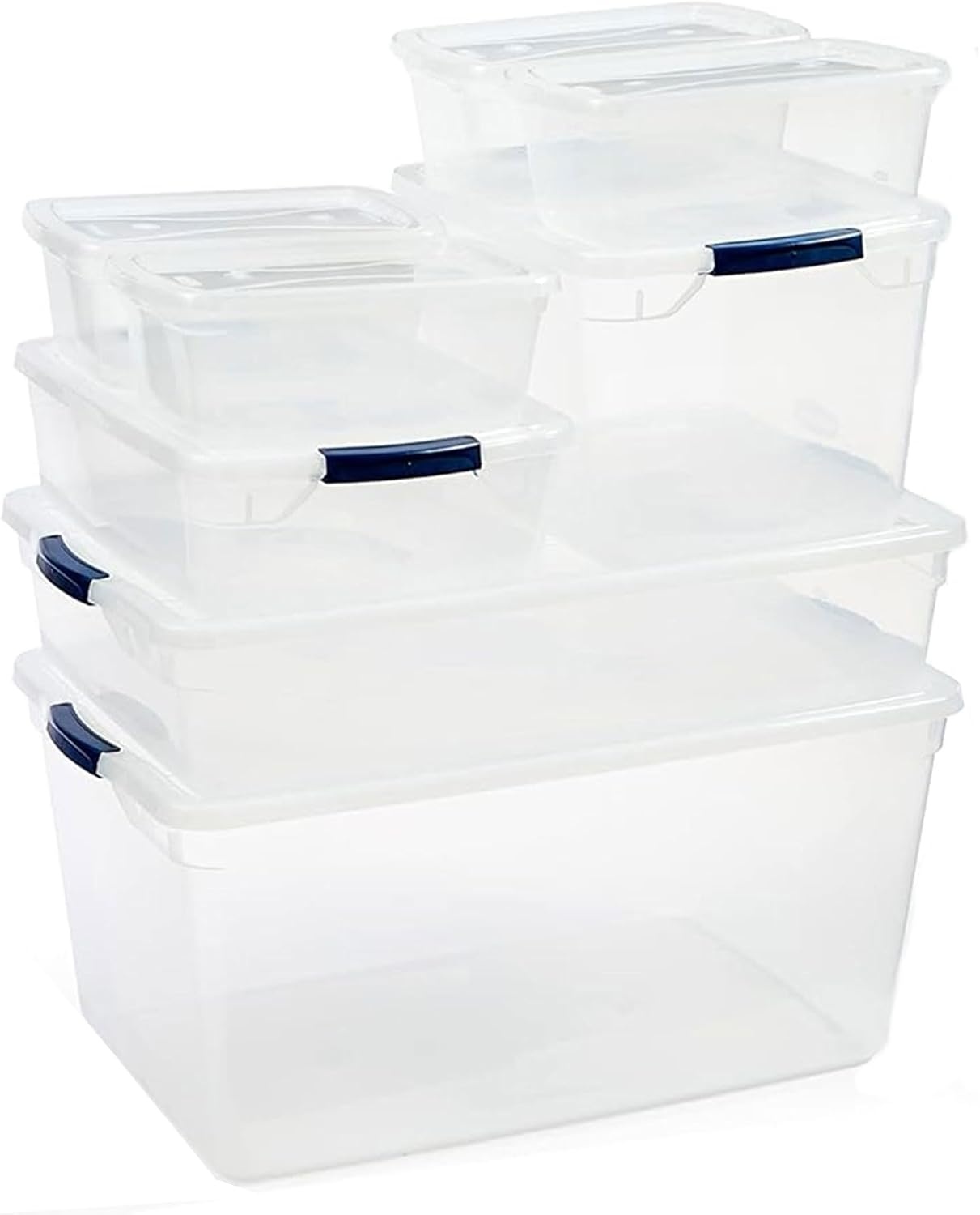 image:imageRubbermaid Cleverstore 6 Qt Clear Storage Bins with Lids 12Pack Stackable BPAFree Made in USAVariety 16 Pack