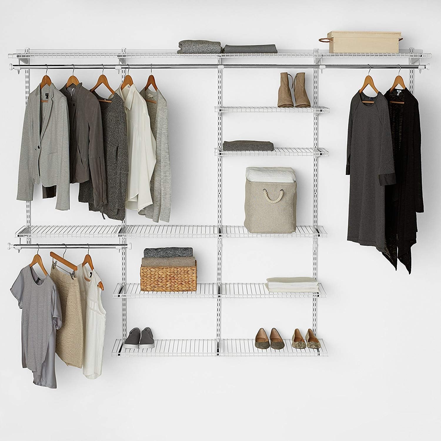 image:imageRubbermaid Configurations 26 Shelving Kit Set of 2 Shelves Uprights not included White Expandable Organization for HomeLaundryBathroomMudroomPantryLinen ClosetGarageWire Shelf