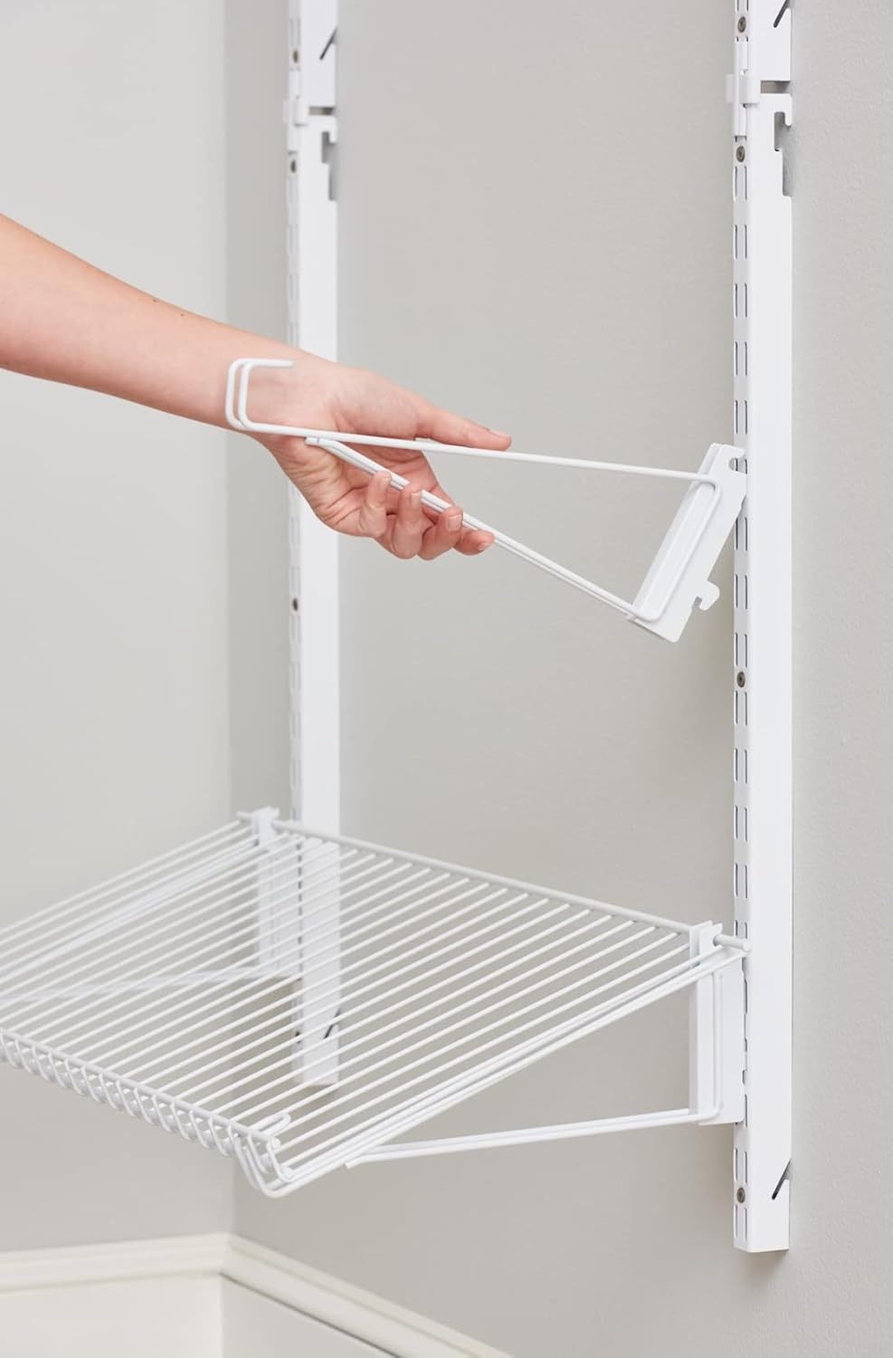 image:imageRubbermaid Configurations 26 Shelving Kit Set of 2 Shelves Uprights not included White Expandable Organization for HomeLaundryBathroomMudroomPantryLinen ClosetGarageShoe Shelf
