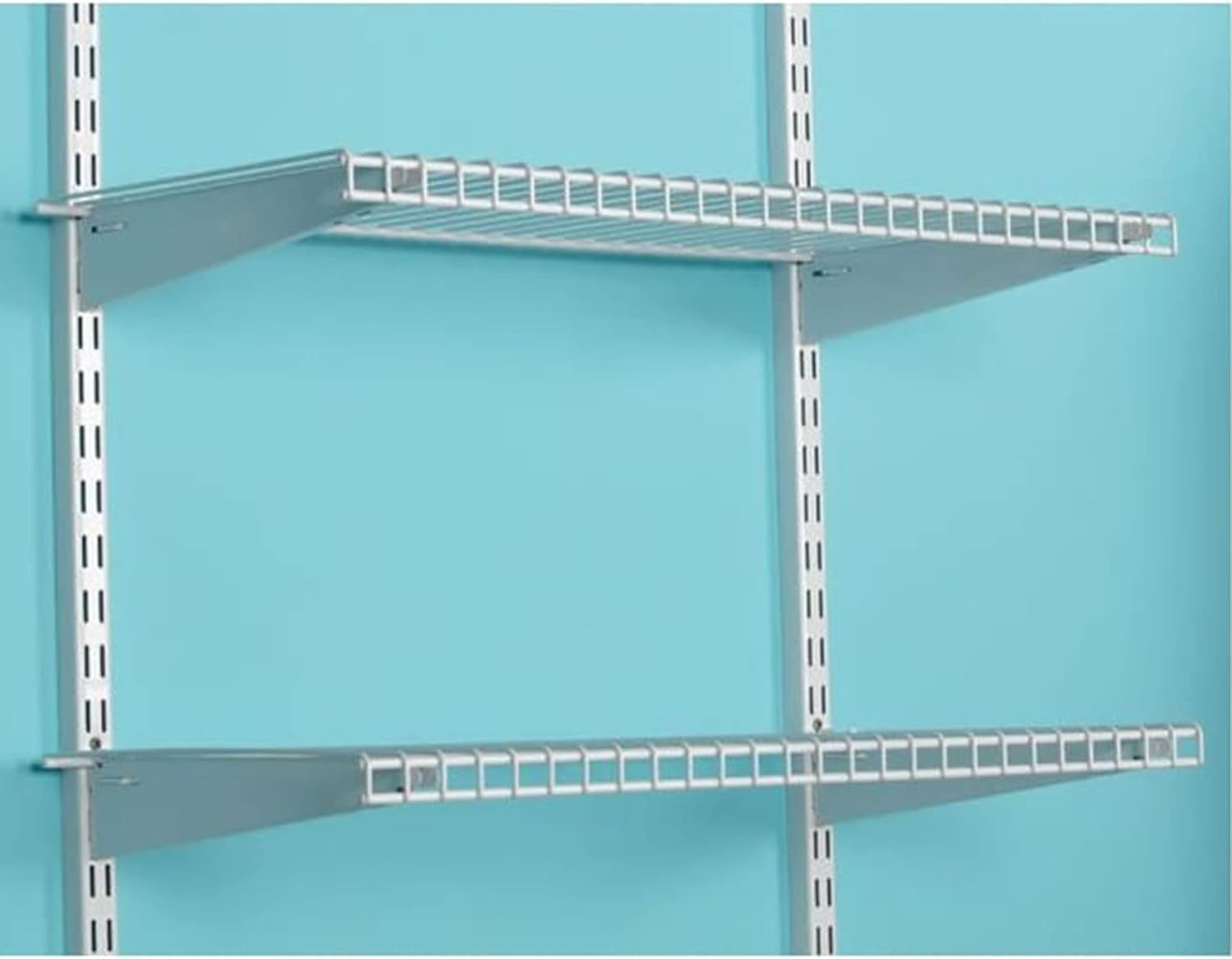 image:imageRubbermaid Configurations 26 Shelving Kit Set of 2 Shelves Uprights not included White Expandable Organization for HomeLaundryBathroomMudroomPantryLinen ClosetGarageWire Shelf