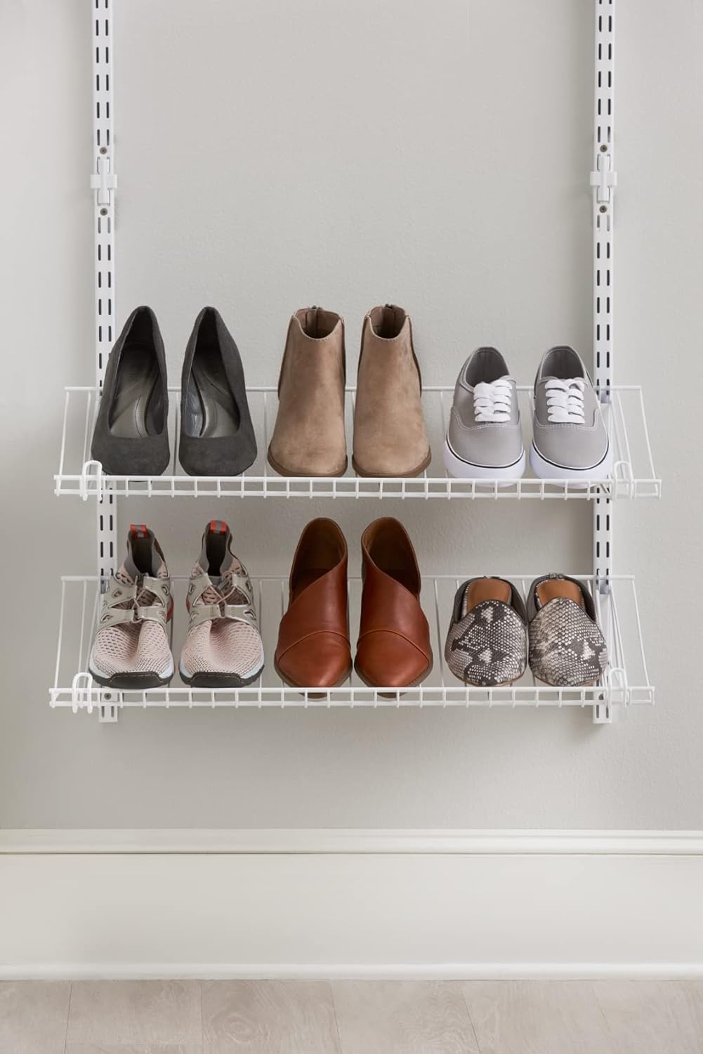 image:imageRubbermaid Configurations 26 Shelving Kit Set of 2 Shelves Uprights not included White Expandable Organization for HomeLaundryBathroomMudroomPantryLinen ClosetGarageShoe Shelf