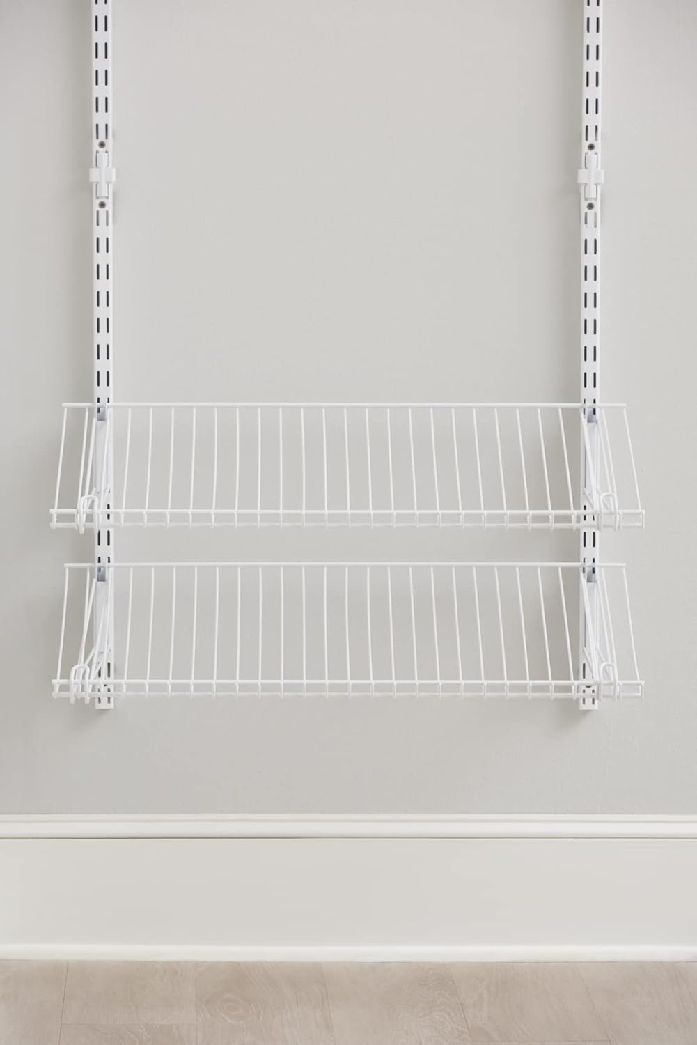 image:imageRubbermaid Configurations 26 Shelving Kit Set of 2 Shelves Uprights not included White Expandable Organization for HomeLaundryBathroomMudroomPantryLinen ClosetGarageShoe Shelf