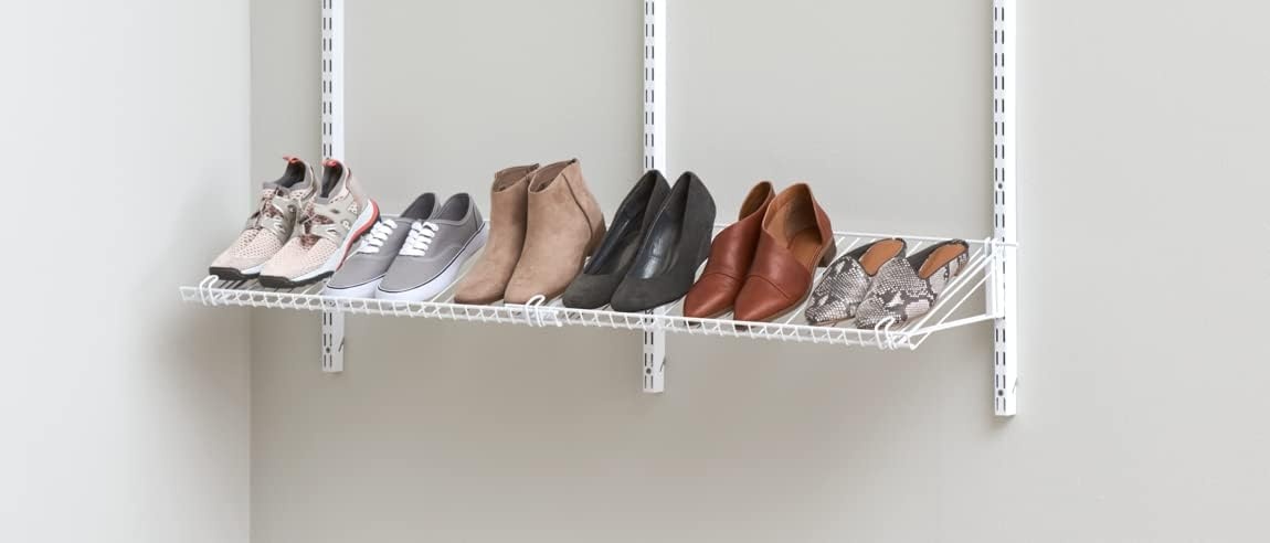 image:imageRubbermaid Configurations 26 Shelving Kit Set of 2 Shelves Uprights not included White Expandable Organization for HomeLaundryBathroomMudroomPantryLinen ClosetGarageShoe Shelf