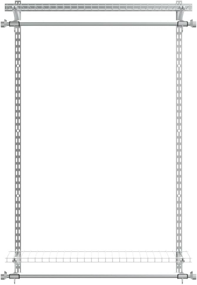 image:imageRubbermaid Configurations Closet Shelves amp Hanging Kit 2 26 Shelves Titanium Custom Pantry Organizer and StorageClothes Rack for HomeLaundryBathroomMudroomPantryLinen Closet