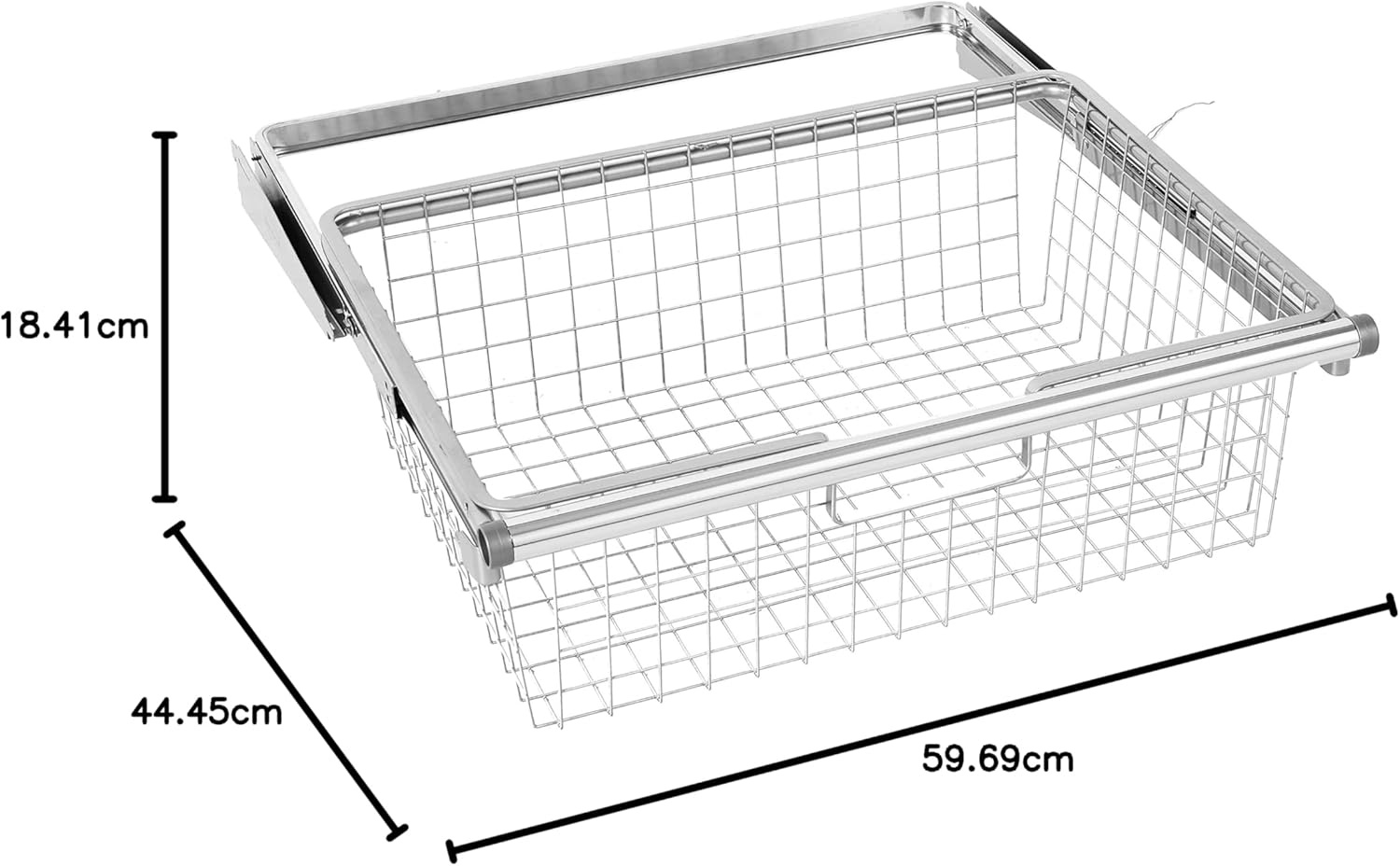 image:imageRubbermaid Configurations Sliding Basket for Closet Drawer Organization Titanium Sturdy Slide Out Basket for HomeLaundryBathroomMudroomPantryLinen ClosetTitanium