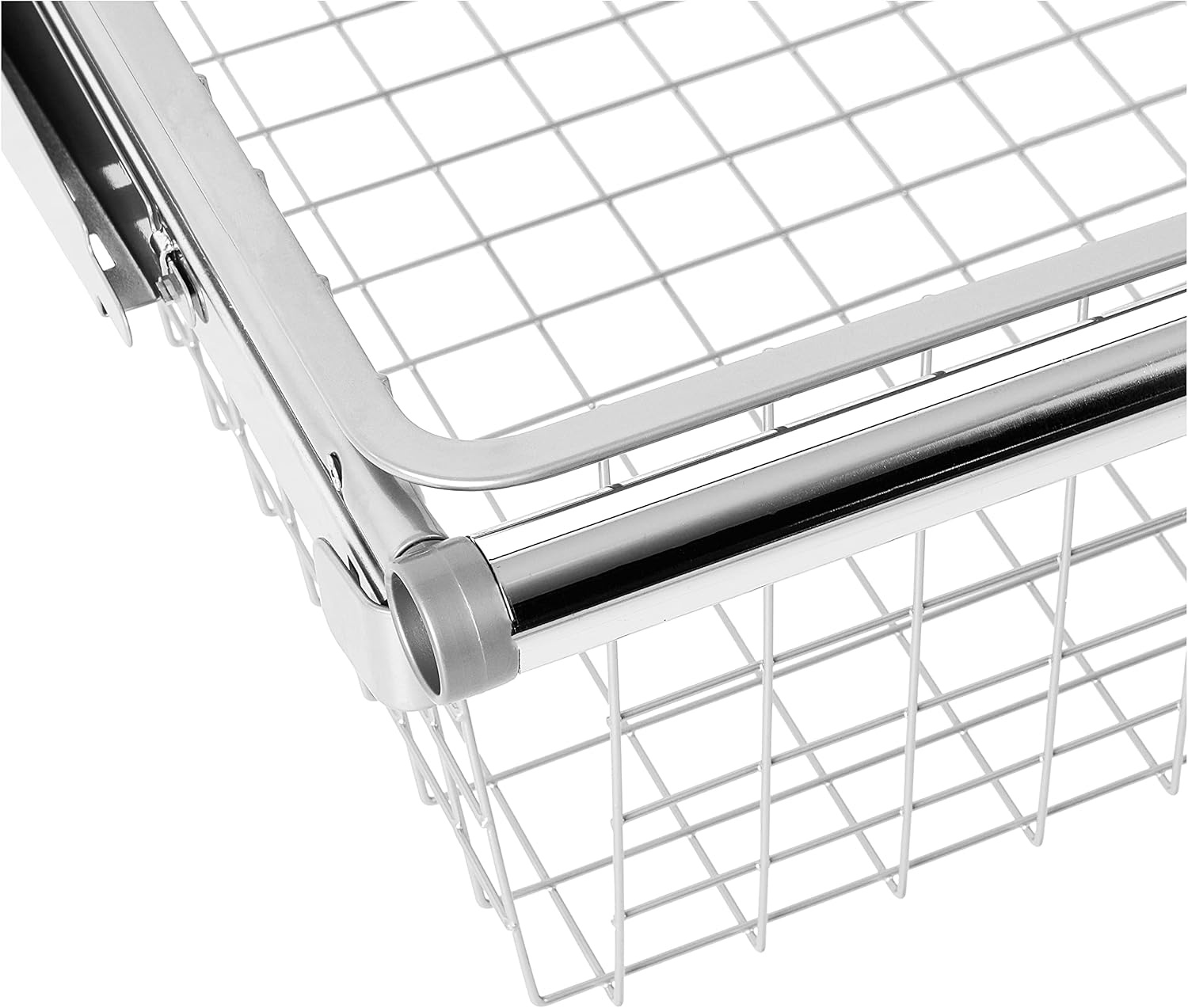 image:imageRubbermaid Configurations Sliding Basket for Closet Drawer Organization Titanium Sturdy Slide Out Basket for HomeLaundryBathroomMudroomPantryLinen ClosetTitanium