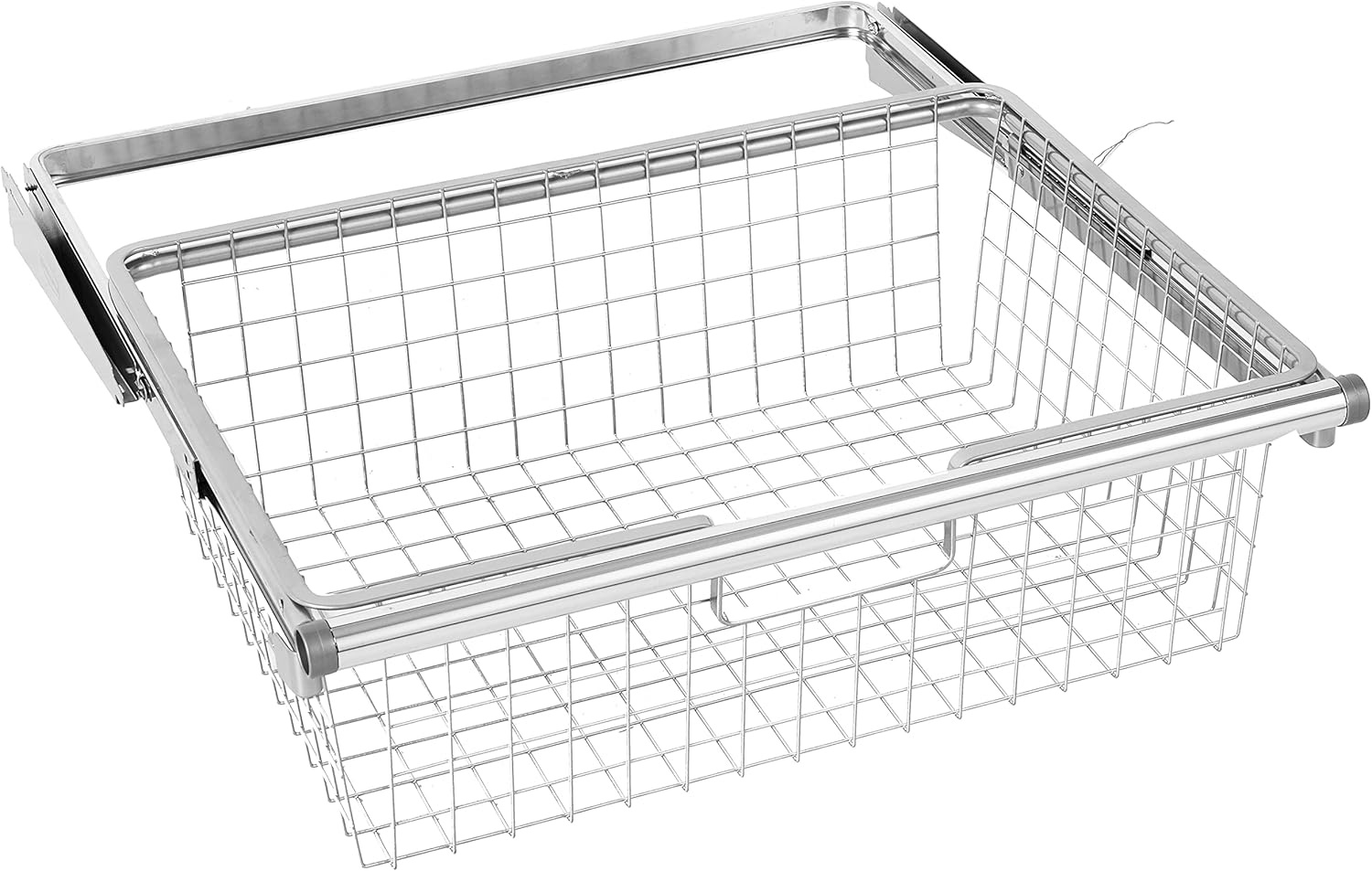 image:imageRubbermaid Configurations Sliding Basket for Closet Drawer Organization Titanium Sturdy Slide Out Basket for HomeLaundryBathroomMudroomPantryLinen ClosetTitanium
