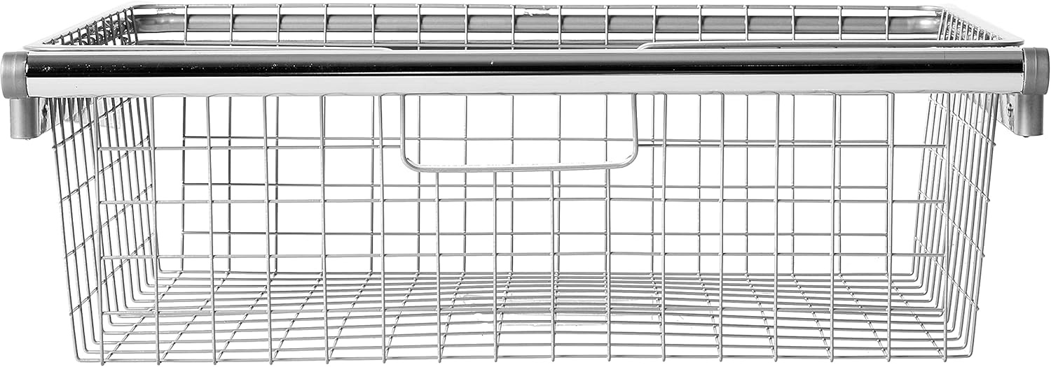 image:imageRubbermaid Configurations Sliding Basket for Closet Drawer Organization Titanium Sturdy Slide Out Basket for HomeLaundryBathroomMudroomPantryLinen ClosetTitanium