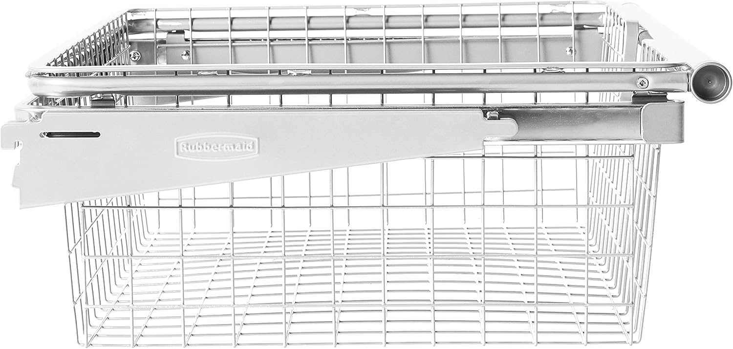 image:imageRubbermaid Configurations Sliding Basket for Closet Drawer Organization Titanium Sturdy Slide Out Basket for HomeLaundryBathroomMudroomPantryLinen ClosetTitanium