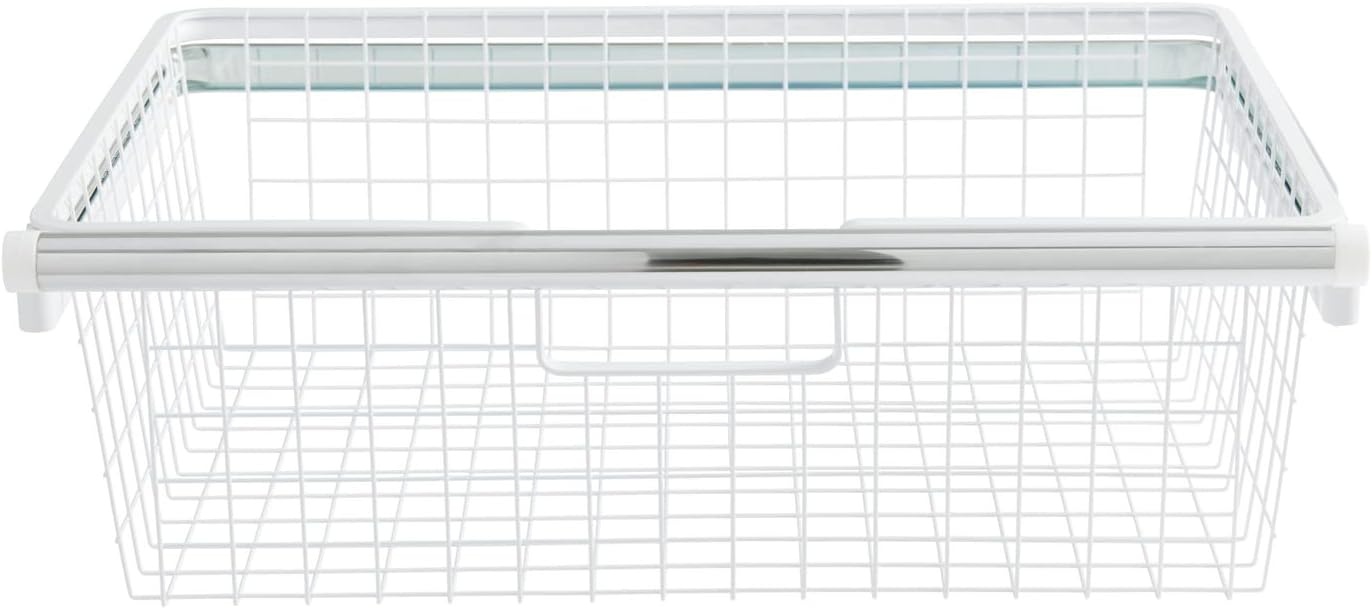 image:imageRubbermaid Configurations Sliding Basket for Closet Drawer Organization White Sturdy Slide Out Basket for HomeLaundryBathroomMudroomPantryLinen Closet