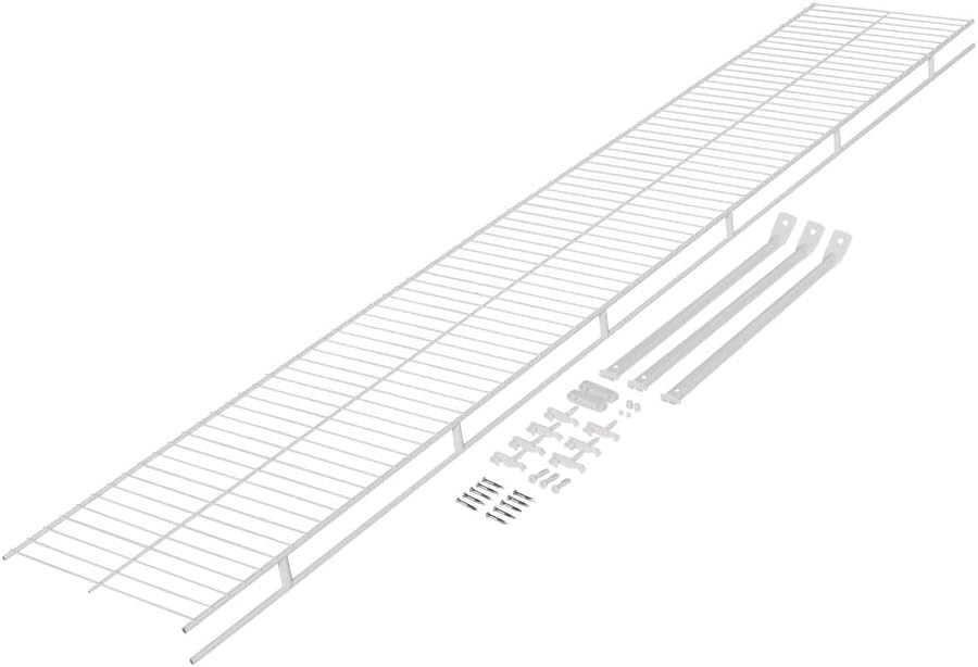 image:imageRubbermaid Direct Wall Mount Closet Shelf 6 Ft Wide Mounting Hardware Kit Included White Wire Shelving Organizer System for HomeLaundryBathroomMudroomPantryLinen Closet6 Length