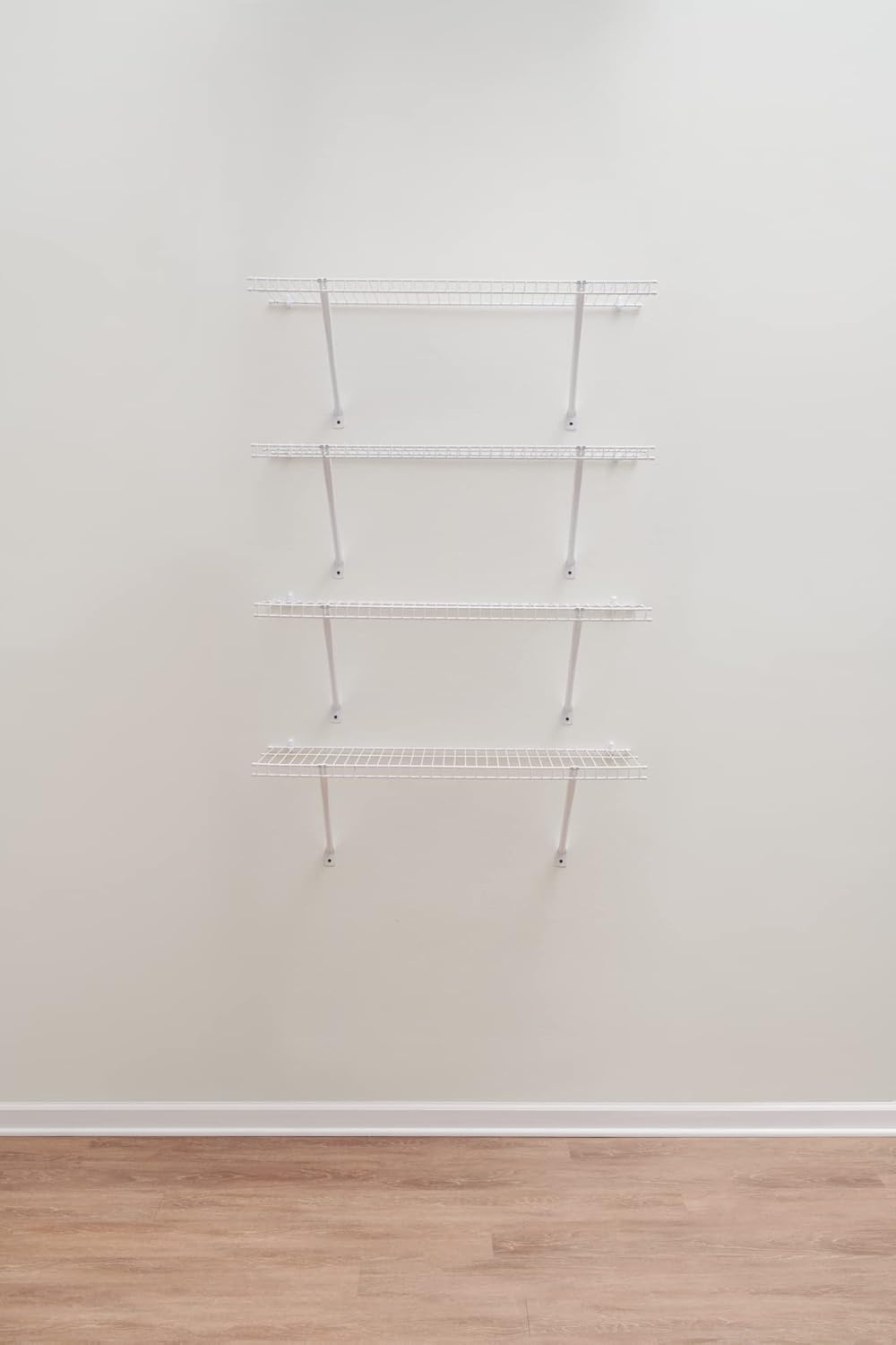 image:imageRubbermaid Direct Wall Mount Closet Shelf 6 Ft Wide Mounting Hardware Kit Included White Wire Shelving Organizer System for HomeLaundryBathroomMudroomPantryLinen Closet3 Length